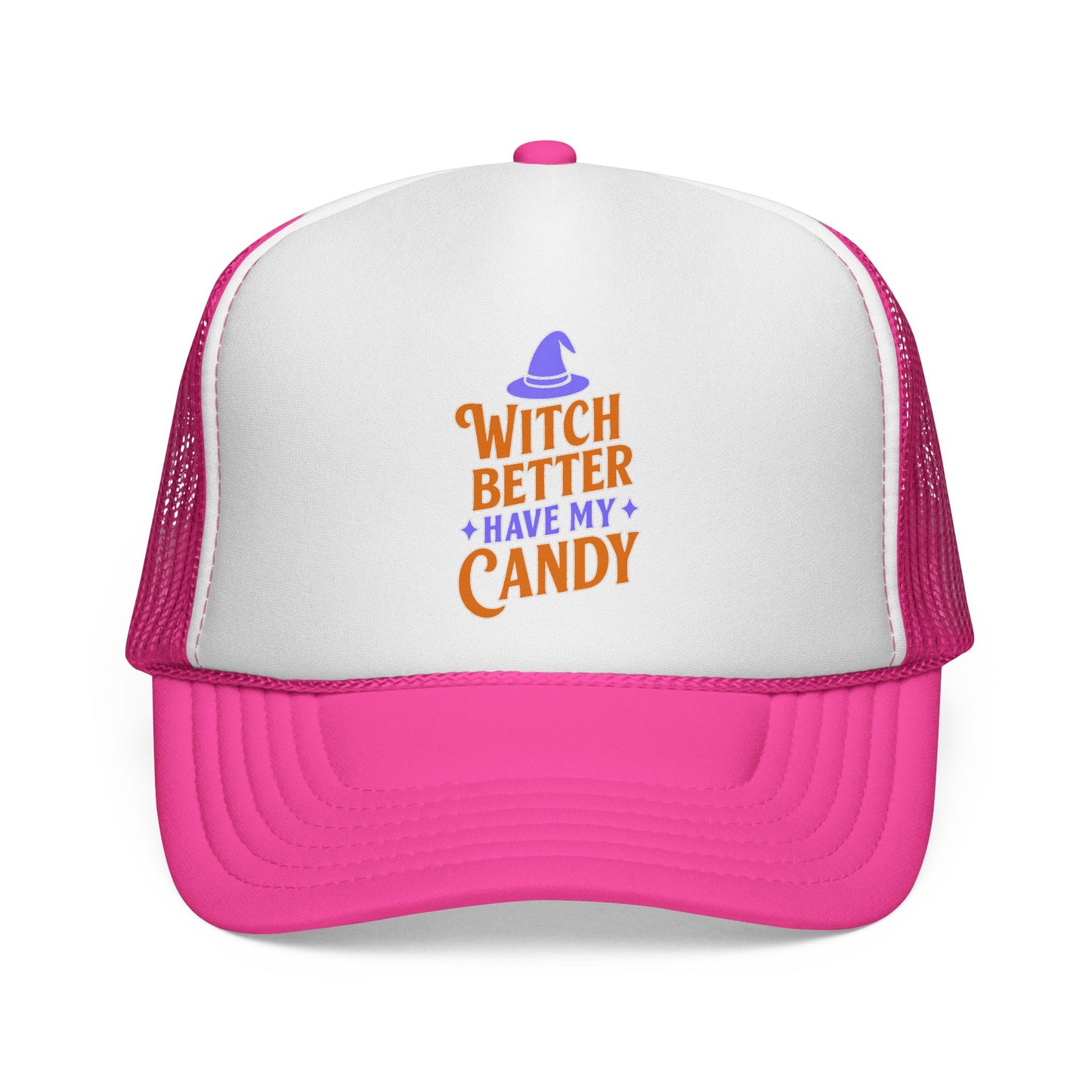 Halloween Trucker Cap, Spooky Hat, Witch Better Have My Candy, Pumpkin Costume Accessory, Trick or Treat Gear
