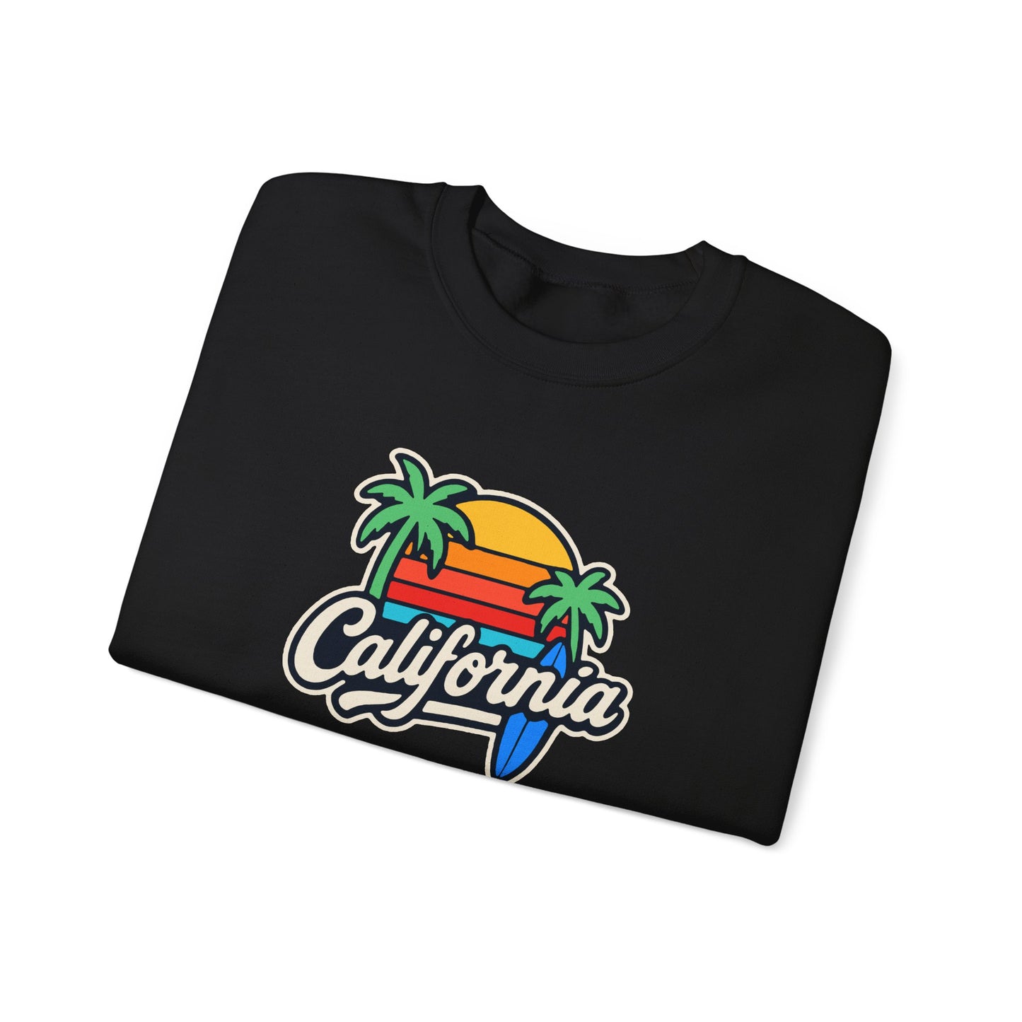 California Sunset Crewneck Sweatshirt, Cozy Sweatshirt, Unisex Pullover, Graphic Tee, Beach Lifestyle Apparel, Casual Wear, Gift for Him/Her