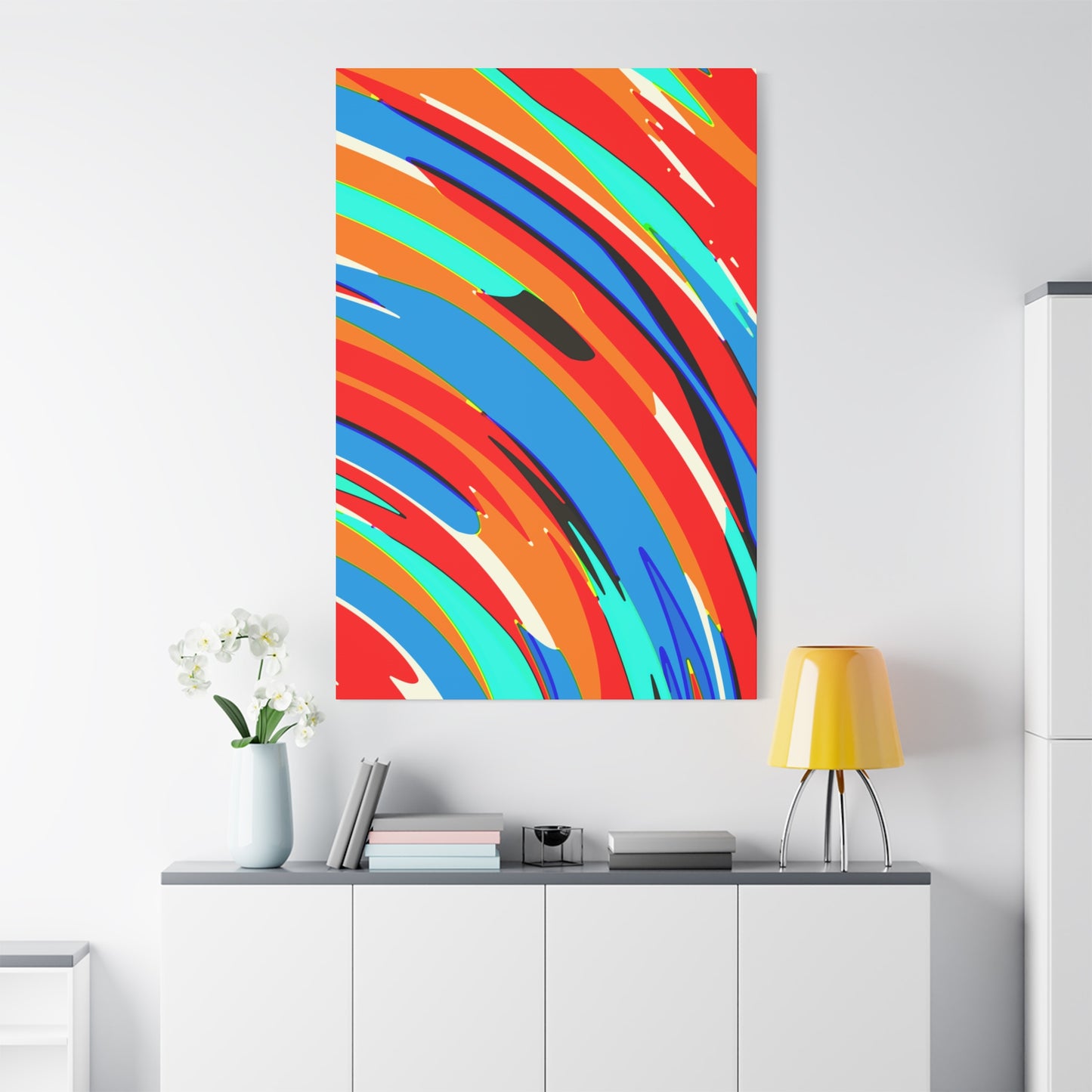Abstract Rainbow Swirl Arc - Canvas