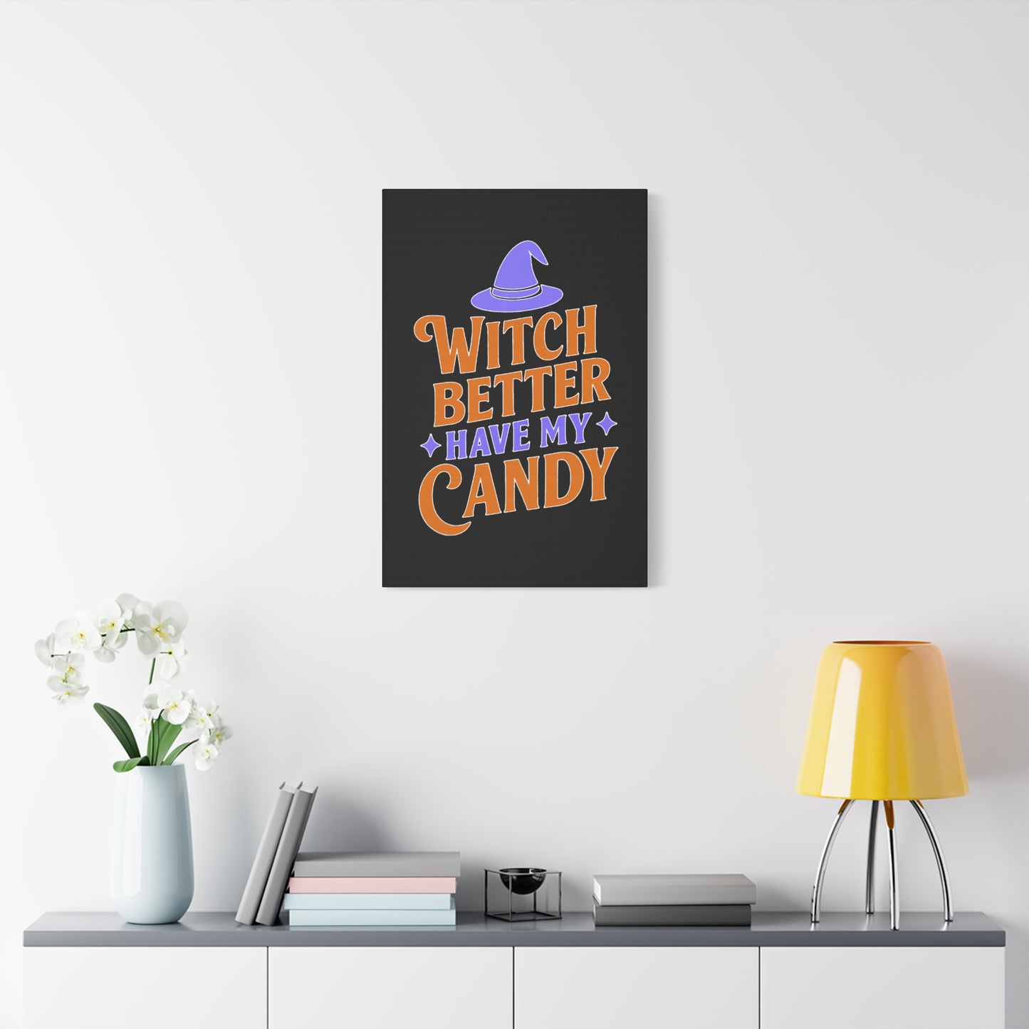 Halloween Canvas Wall Art, Witch Better Have My Candy Sign, Spooky Decor, Trick or Treat Wall Hanging, Fall Home Decor, October Celebration
