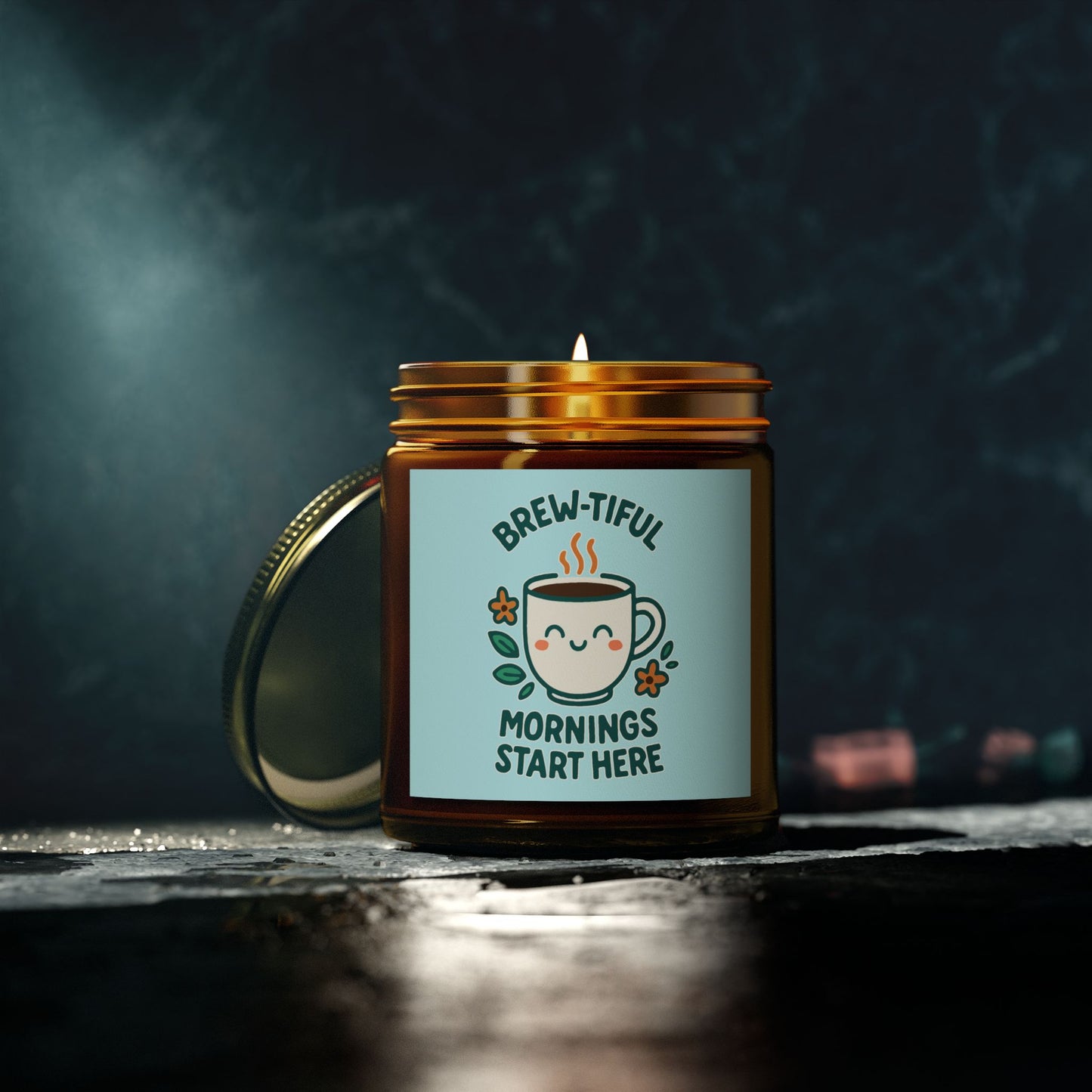Brew-tiful Mornings Scented Candle, Coconut Apricot Wax, Relaxing Home Decor, Gift for Coffee Lovers, Cozy Atmosphere, Aromatherapy
