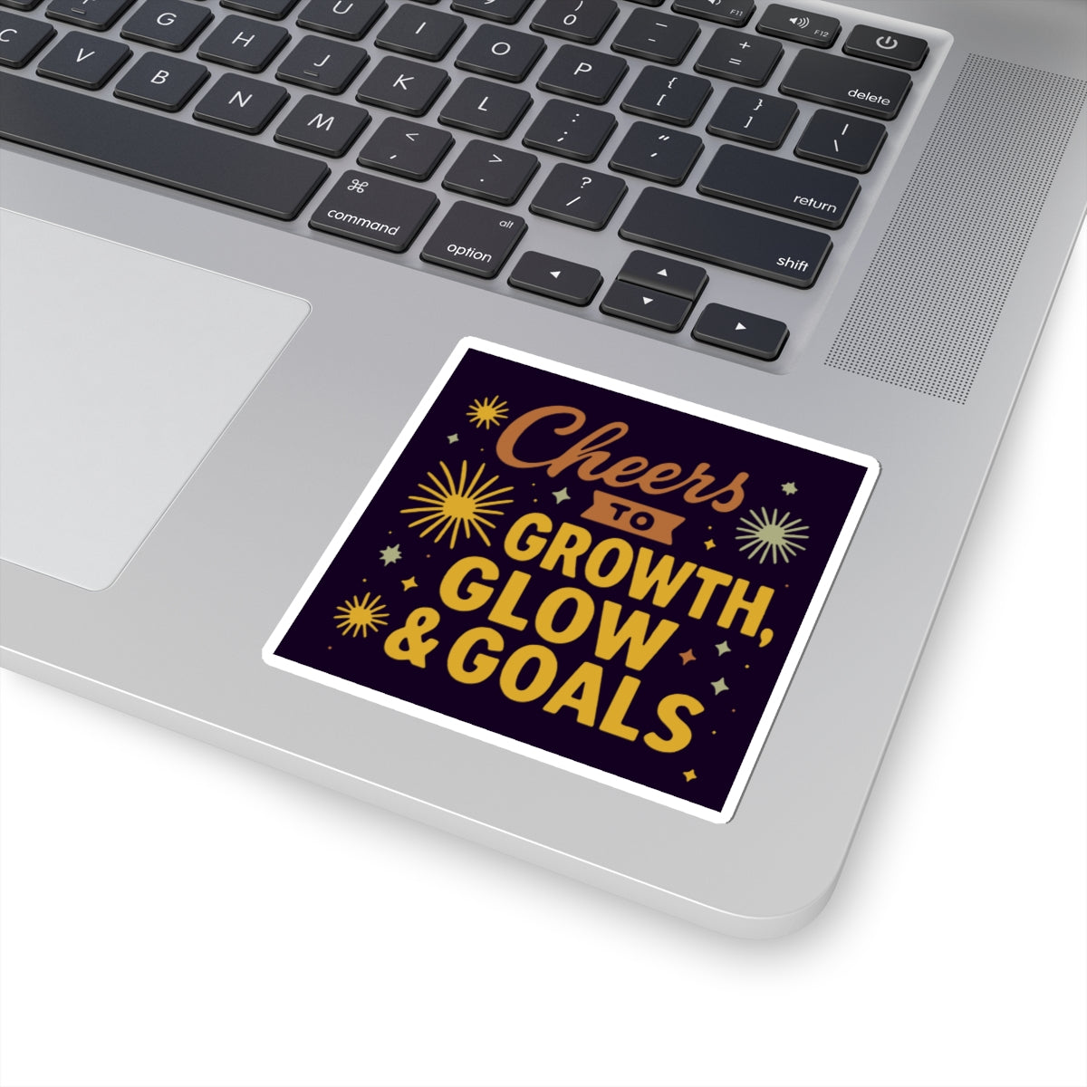 Cheers to Growth, Glow & Goals Stickers, Motivational Decor for Journals, Laptops, Water Bottles, New Year, Celebrations, Gift Ideas