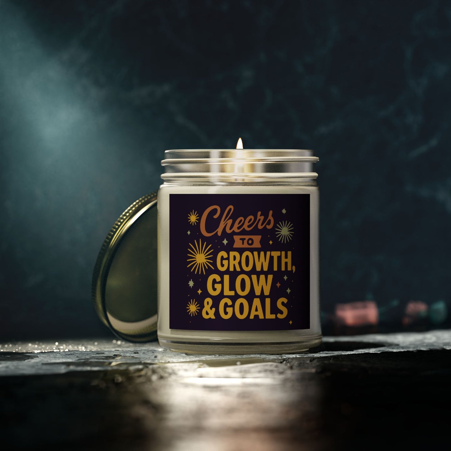 Inspirational Scented Candle, Cheers to Growth, Glow & Goals, Motivational Gift, Home Decor, New Year Vibes Candle, Relaxation