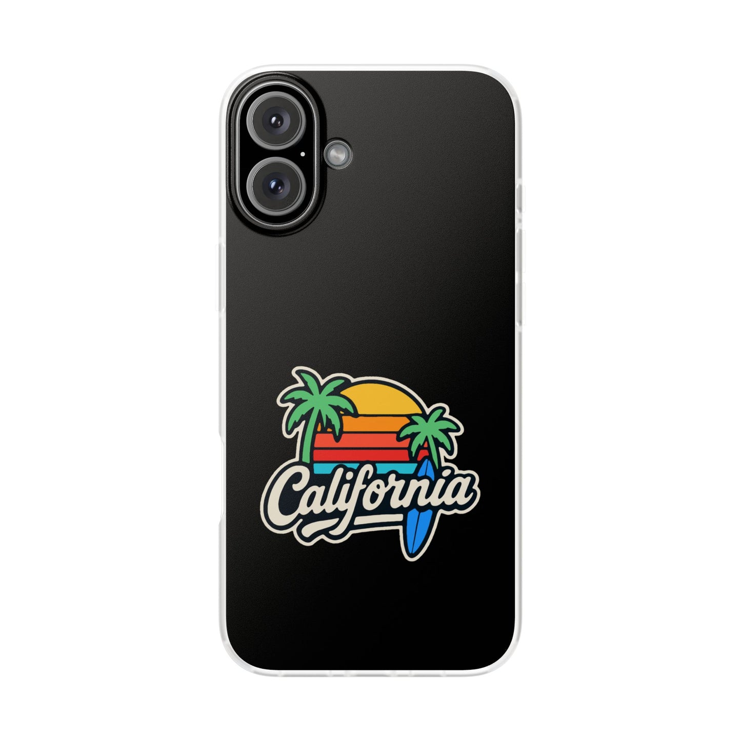 California Sunset Flexi Case, Tropical Phone Cover, Summer Vibe Accessory, Surfer Gift, Personalized Mobile Case