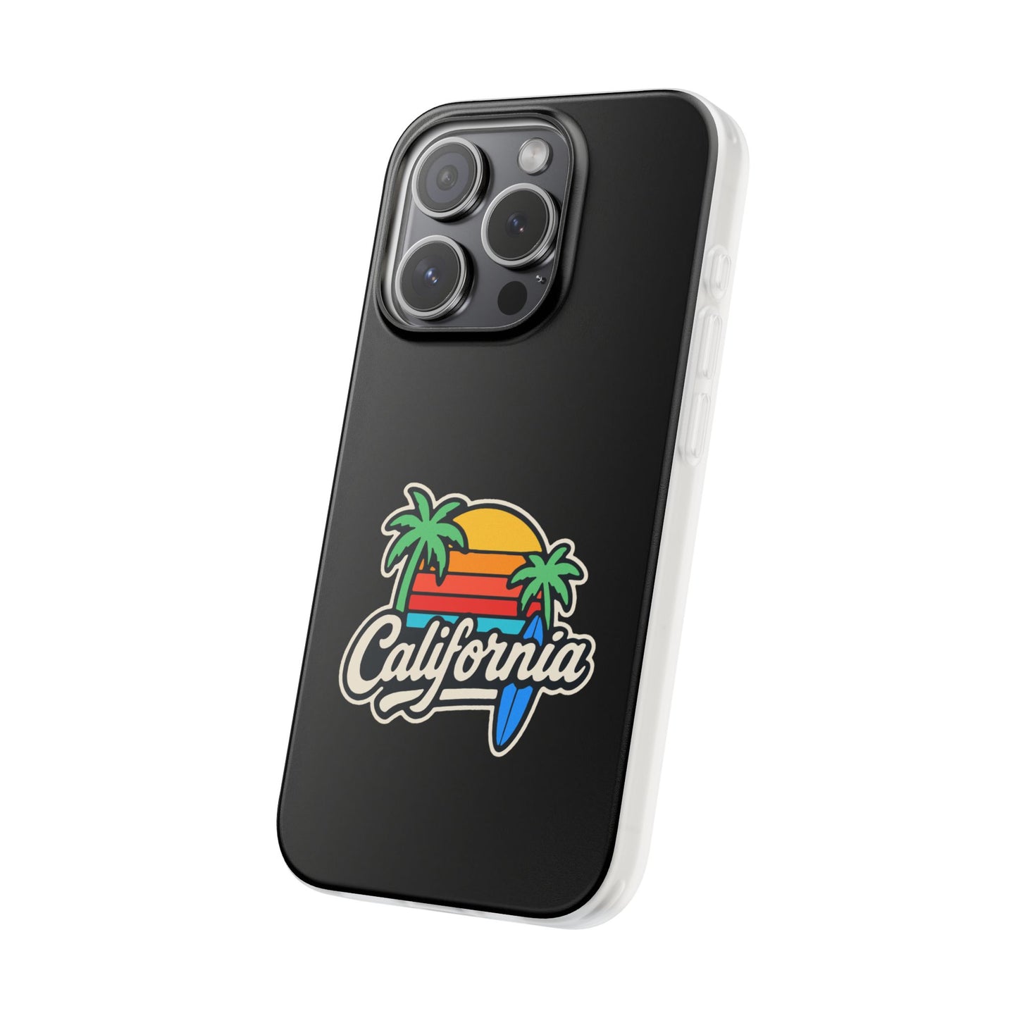California Sunset Flexi Case, Tropical Phone Cover, Summer Vibe Accessory, Surfer Gift, Personalized Mobile Case