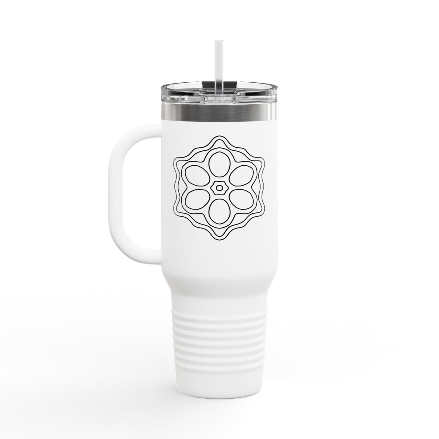 Floral Insulated Travel Mug, 40oz, Perfect for Coffee Lovers, Eco-Friendly, Great Gift for Her, On-the-Go Hydration, Stylish Design