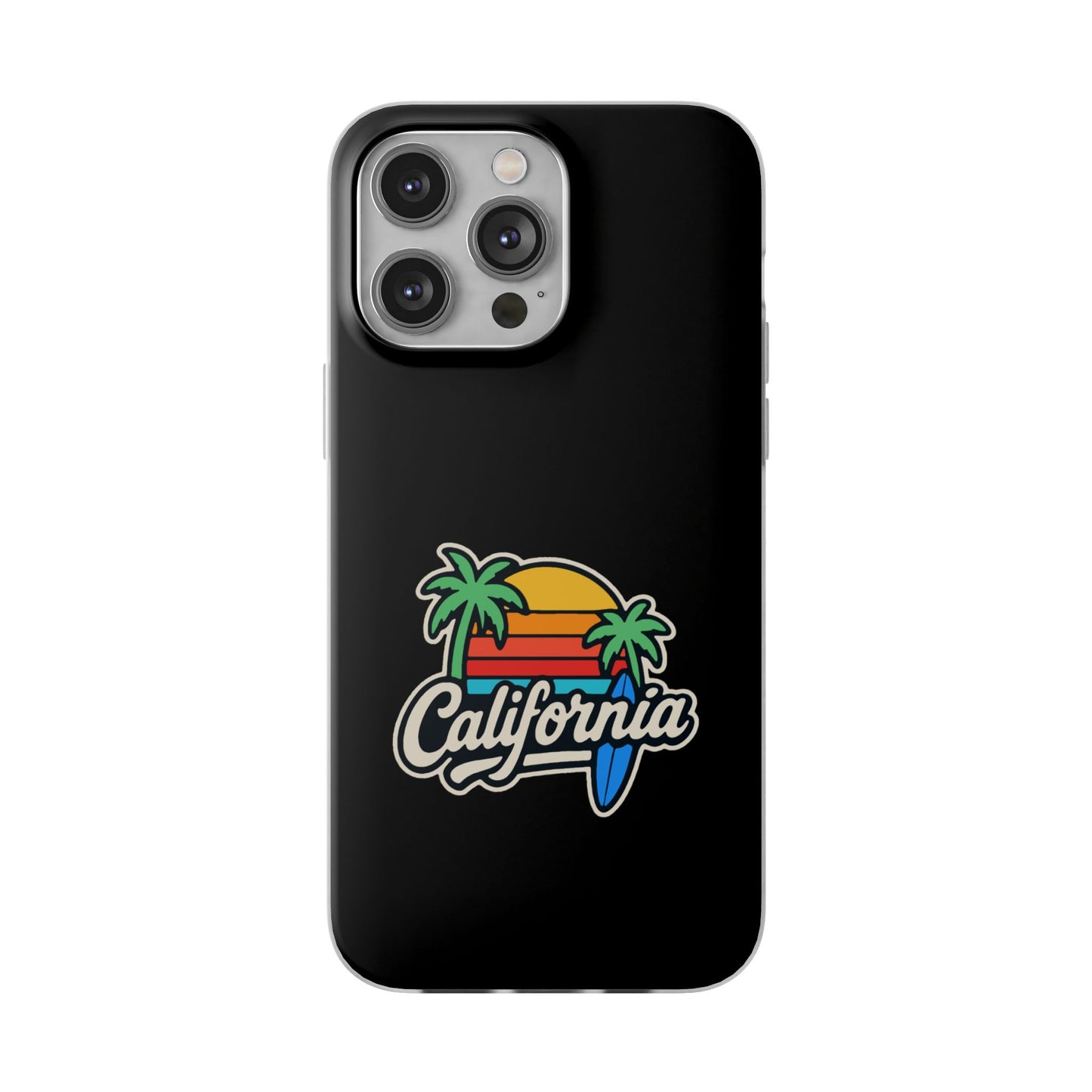 California Sunset Flexi Case, Tropical Phone Cover, Summer Vibe Accessory, Surfer Gift, Personalized Mobile Case