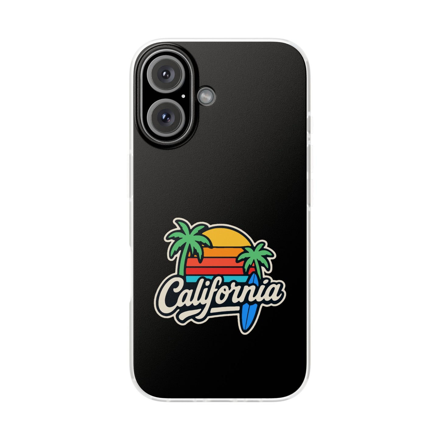 California Sunset Flexi Case, Tropical Phone Cover, Summer Vibe Accessory, Surfer Gift, Personalized Mobile Case