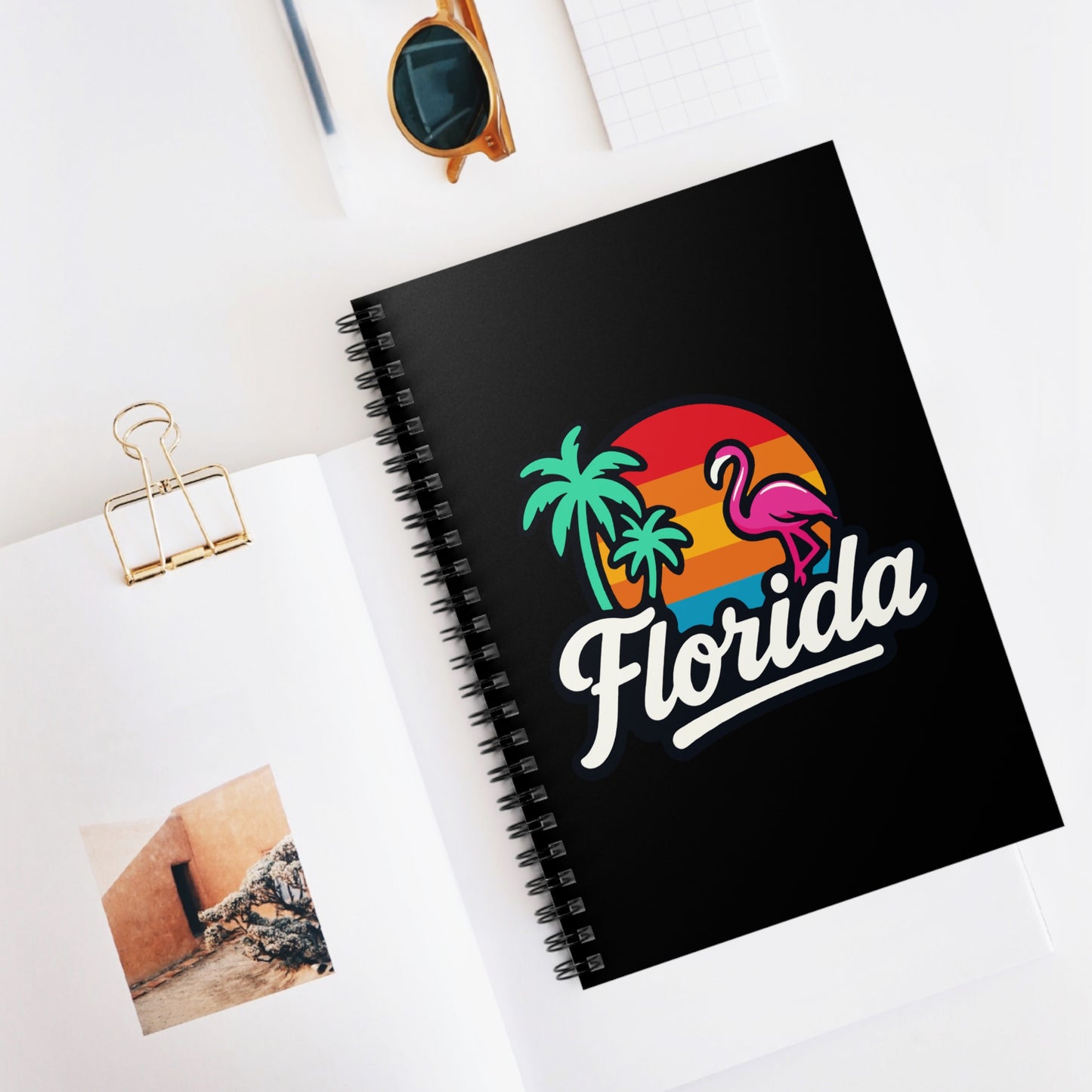 Florida Sunset Palm - Spiral Notebook