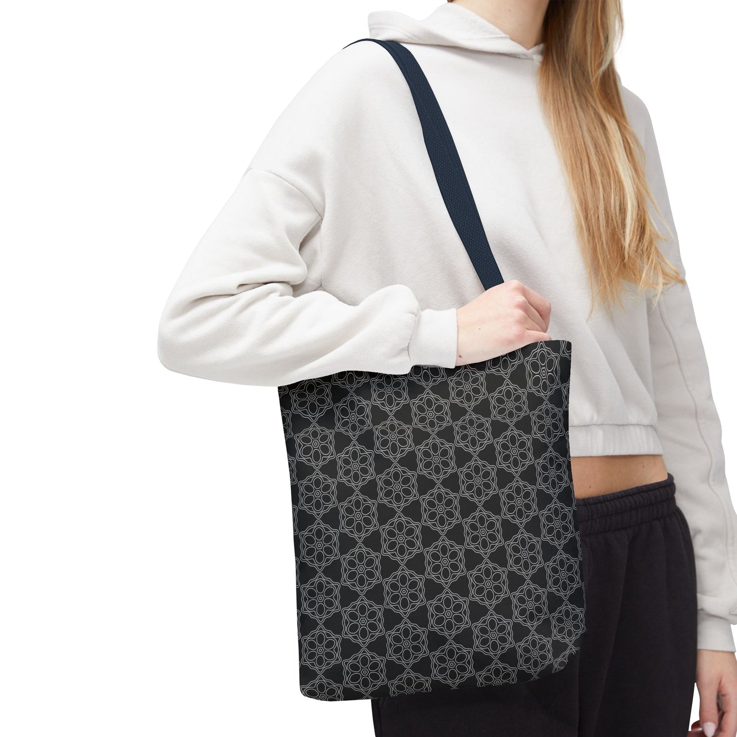 Chic Monochrome Tote Bag, Stylish Shopping, Travel, Everyday Use, Gift, Minimalist Decor