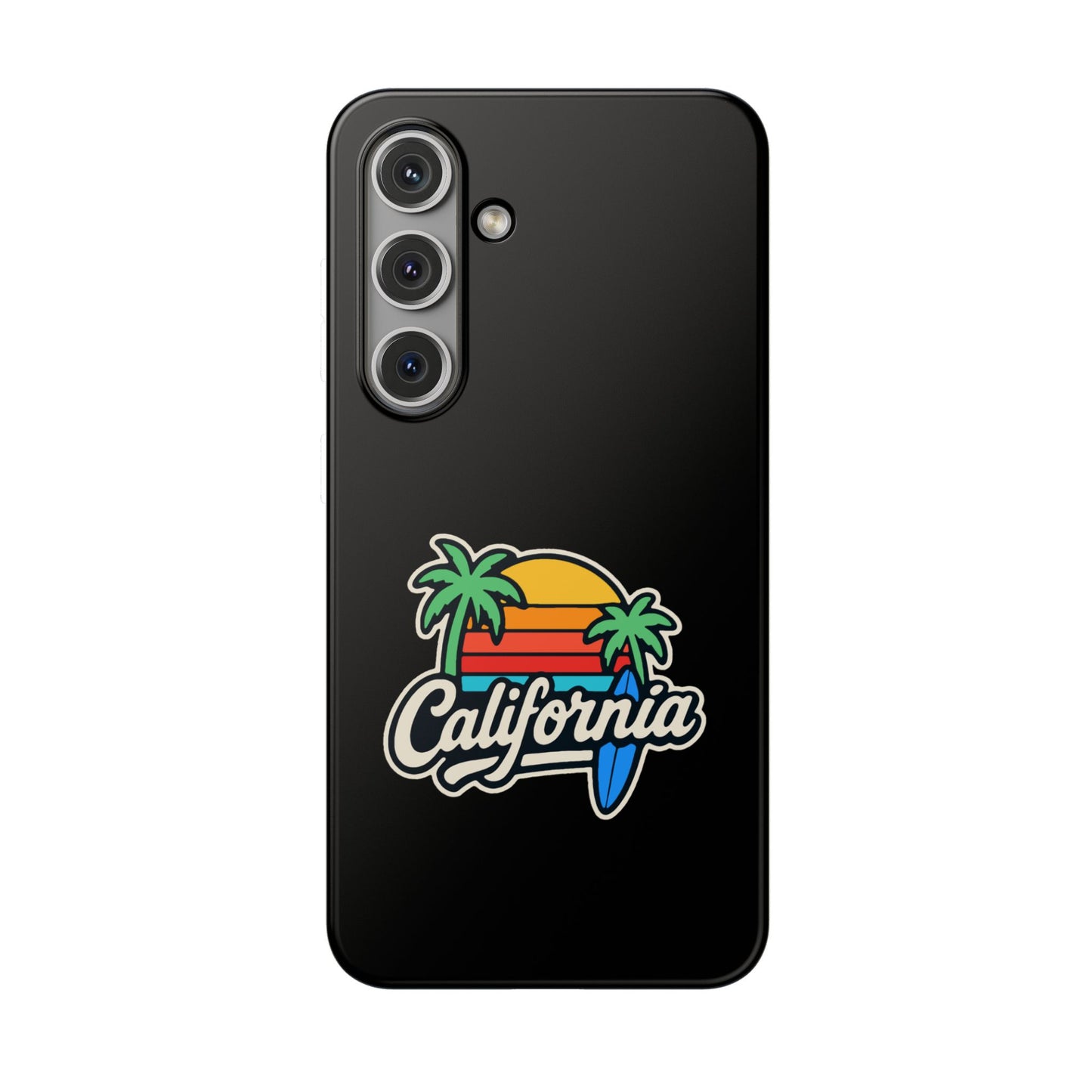 California Sunset Flexi Case, Tropical Phone Cover, Summer Vibe Accessory, Surfer Gift, Personalized Mobile Case