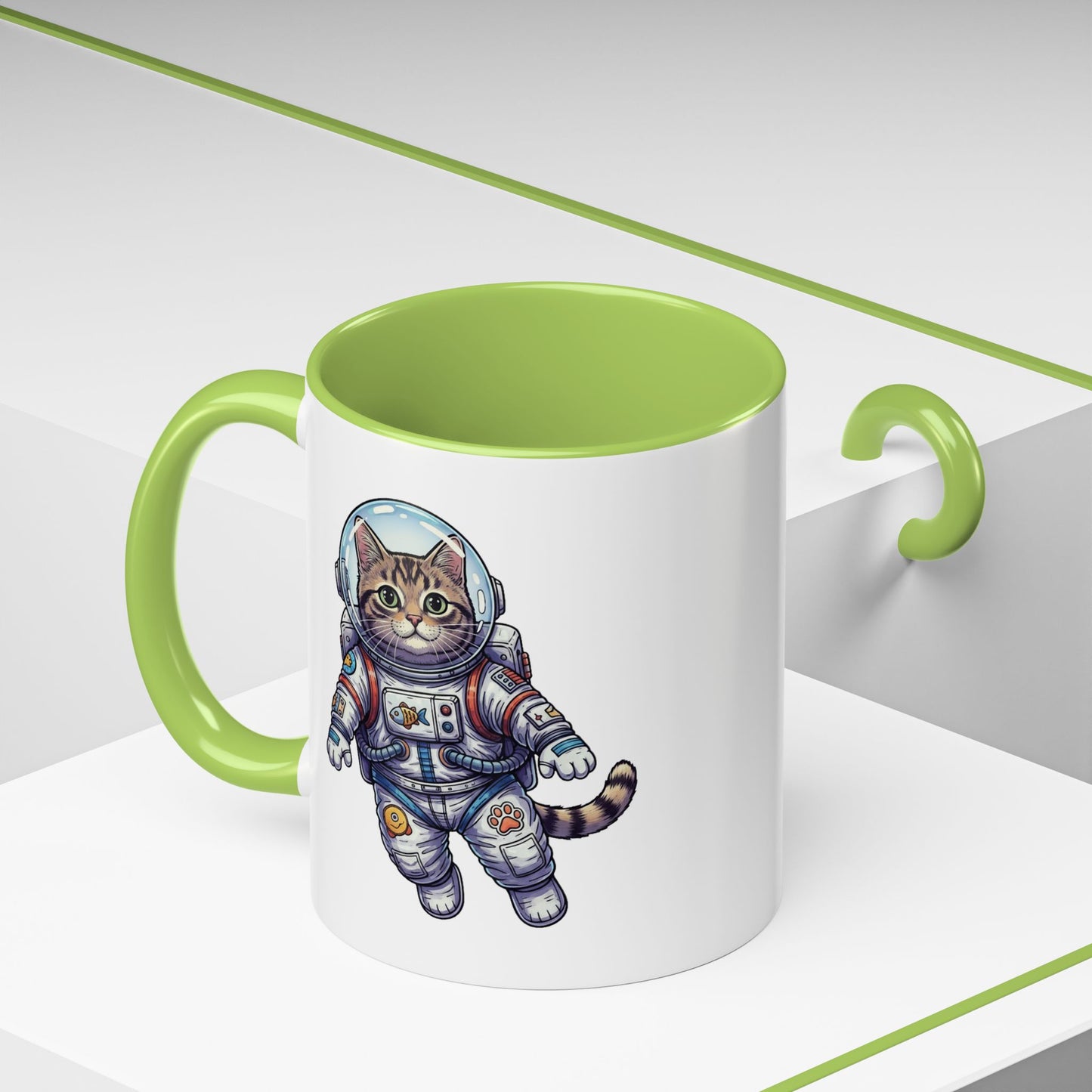 Astronaut Cat - Color Accent Mug