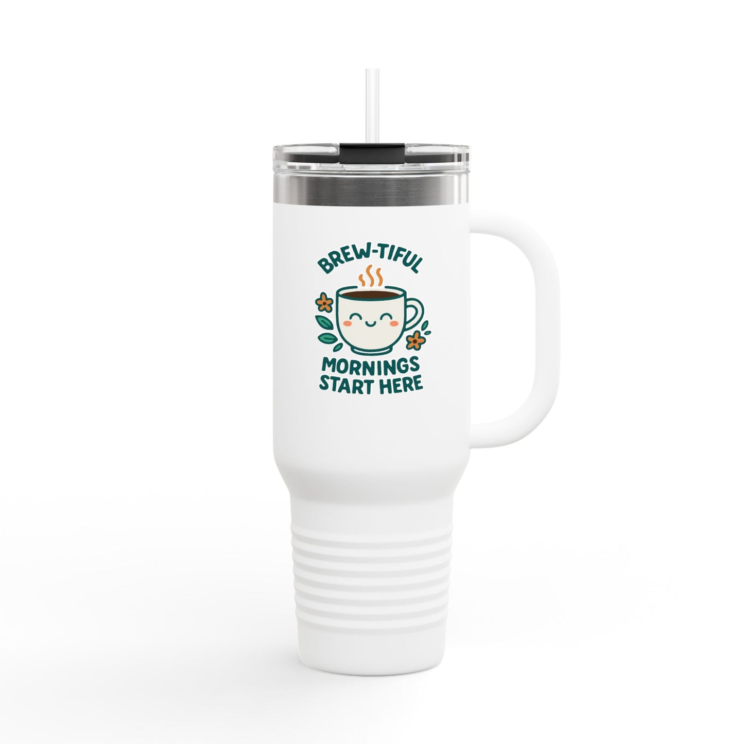 Brew-tiful Insulated Travel Mug, 40oz - Perfect for Coffee Lovers, On-the-Go, Travel, Camping, Office, Gifts