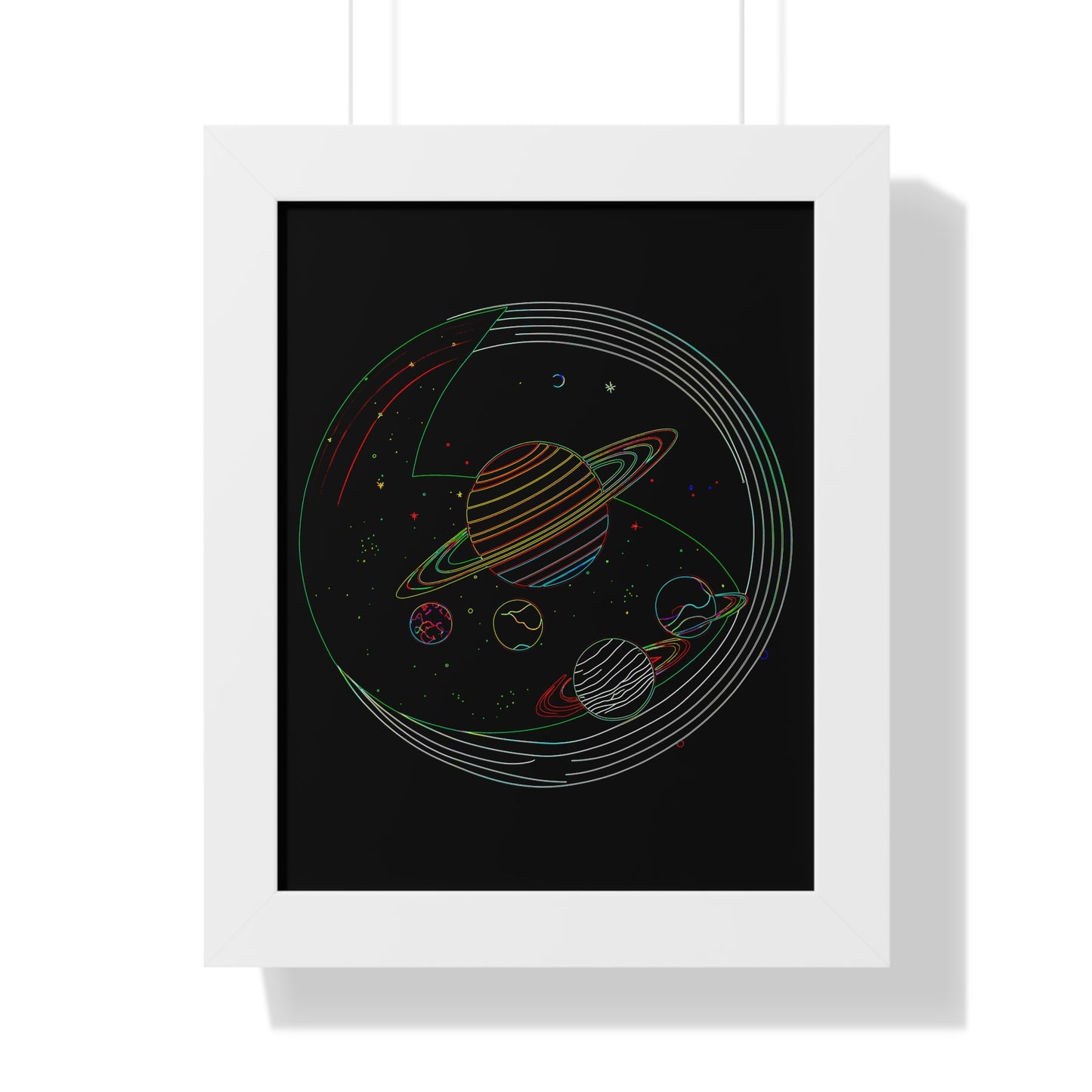 Cosmic Planetary Framed Vertical Poster, Space Art Decor, Astronomy Gift, Home Wall Art, Celestial Decoration, Galaxy Print