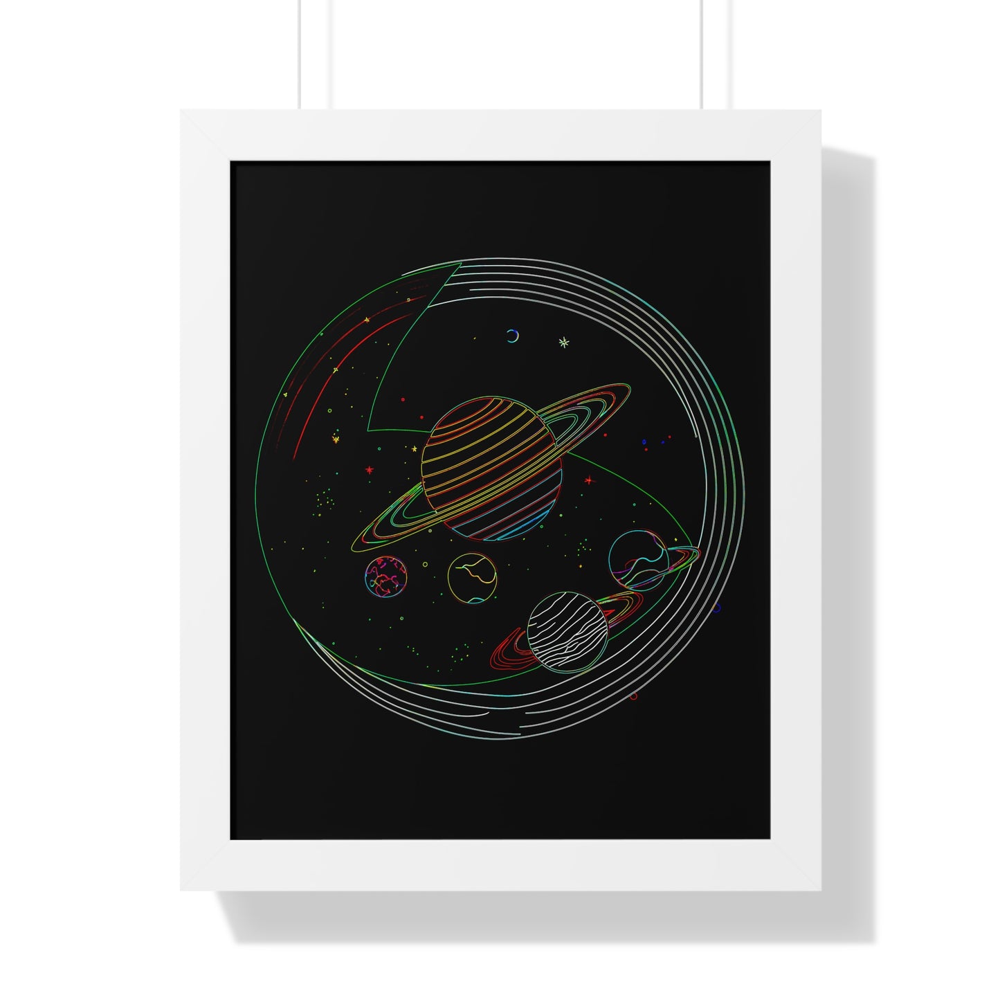 Cosmic Planetary Framed Vertical Poster, Space Art Decor, Astronomy Gift, Home Wall Art, Celestial Decoration, Galaxy Print