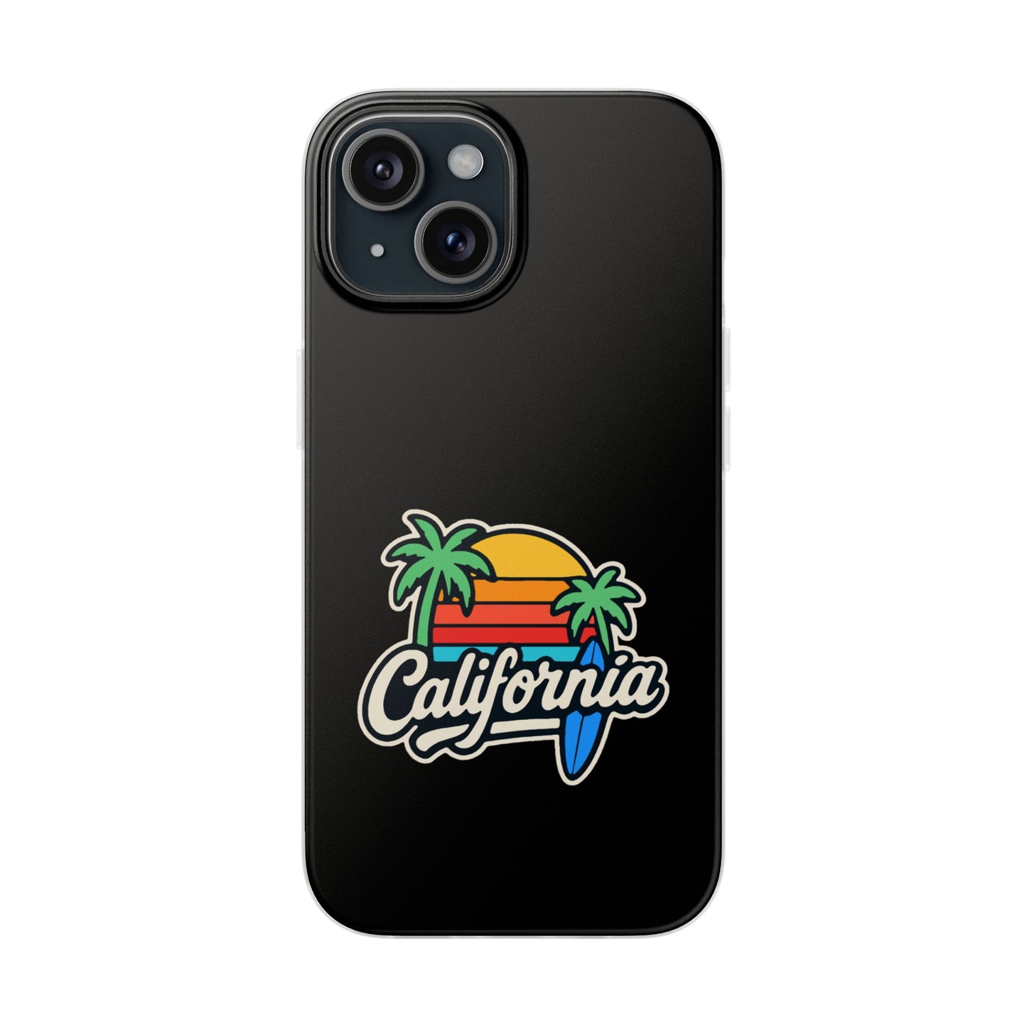 California Sunset Flexi Case, Tropical Phone Cover, Summer Vibe Accessory, Surfer Gift, Personalized Mobile Case
