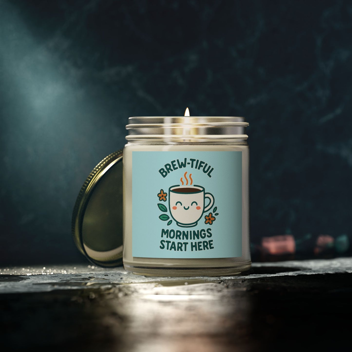 Brew-tiful Mornings Scented Candle, Coconut Apricot Wax, Relaxing Home Decor, Gift for Coffee Lovers, Cozy Atmosphere, Aromatherapy