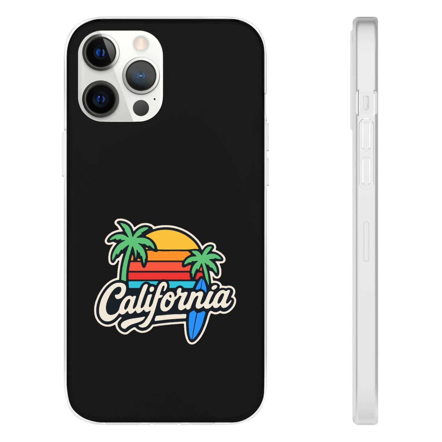 California Sunset Flexi Case, Tropical Phone Cover, Summer Vibe Accessory, Surfer Gift, Personalized Mobile Case