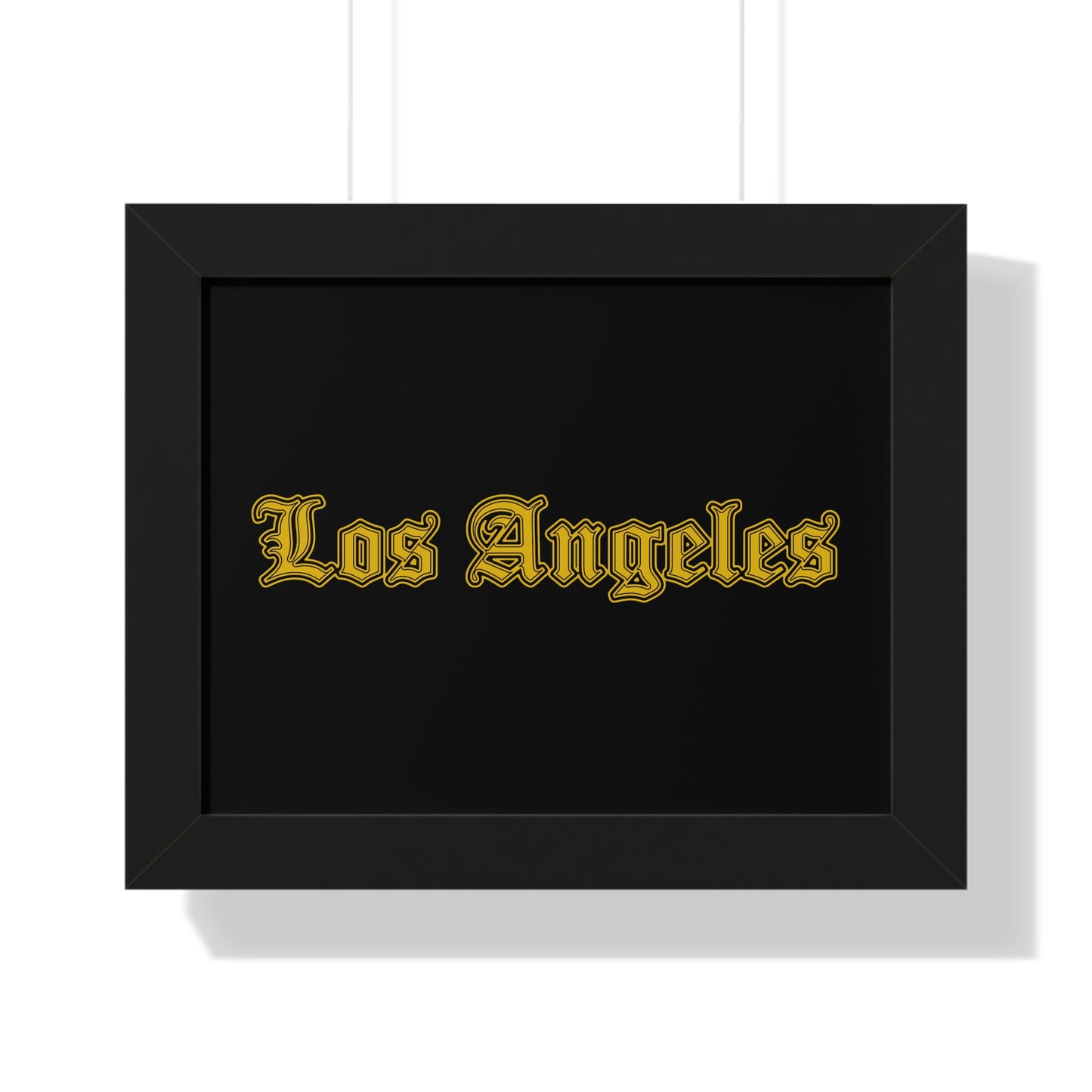 Los Angeles Framed Poster, Urban Wall Art for Home Decor, Cityscape Gift, Interior Design Accent, Modern Typography Decor - Golden Edition