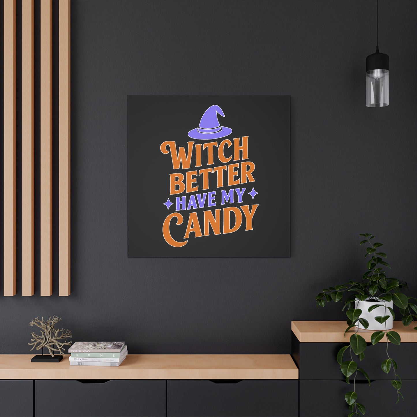 Halloween Canvas Wall Art, Witch Better Have My Candy Sign, Spooky Decor, Trick or Treat Wall Hanging, Fall Home Decor, October Celebration