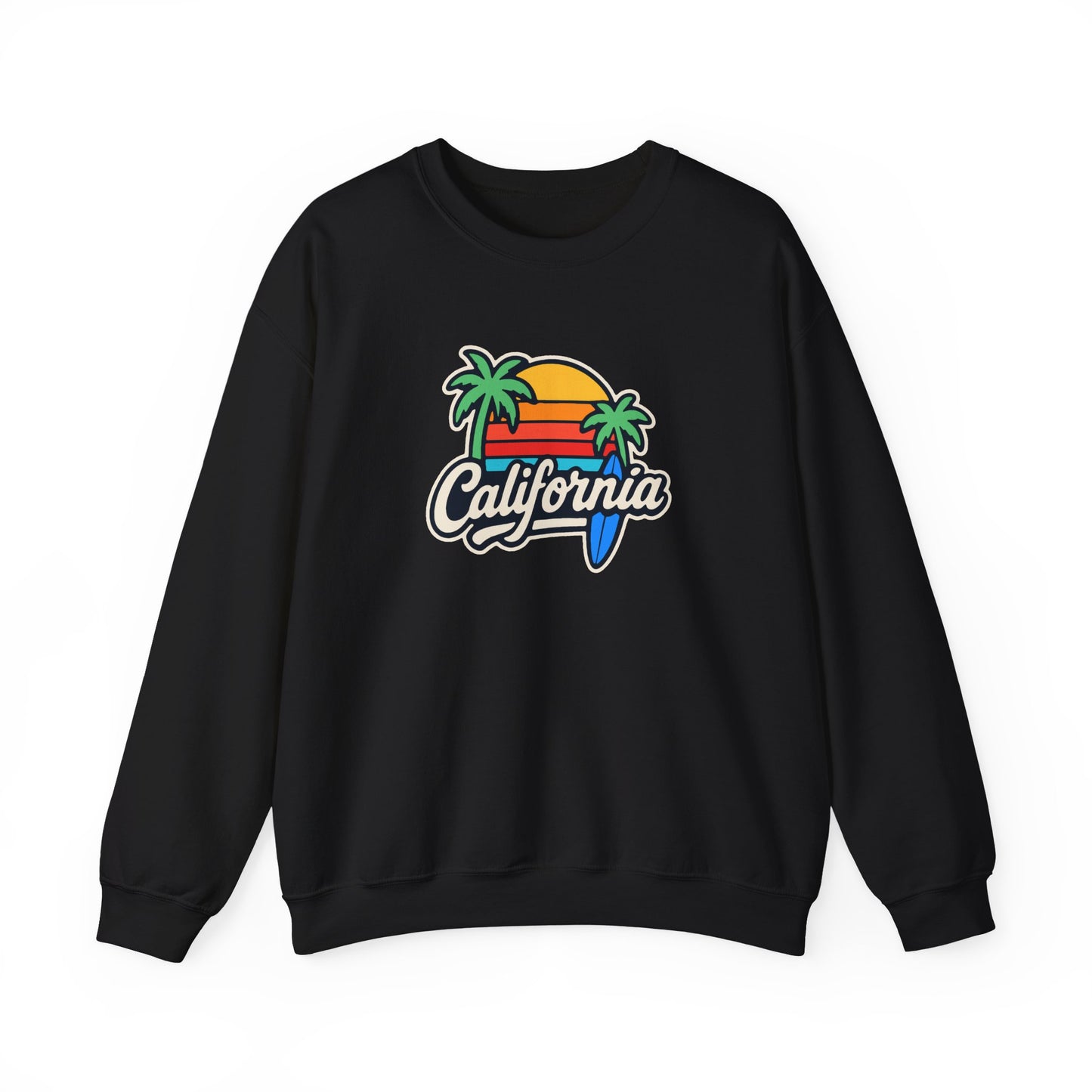 California Sunset Crewneck Sweatshirt, Cozy Sweatshirt, Unisex Pullover, Graphic Tee, Beach Lifestyle Apparel, Casual Wear, Gift for Him/Her