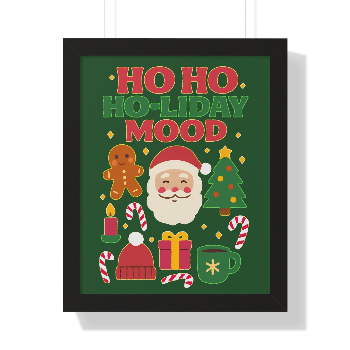 Festive Holiday Poster Print, Cheerful Wall Art for Christmas, Santa Decor, Ho Ho Ho Seasonal Gift, Holiday Mood Wall Art