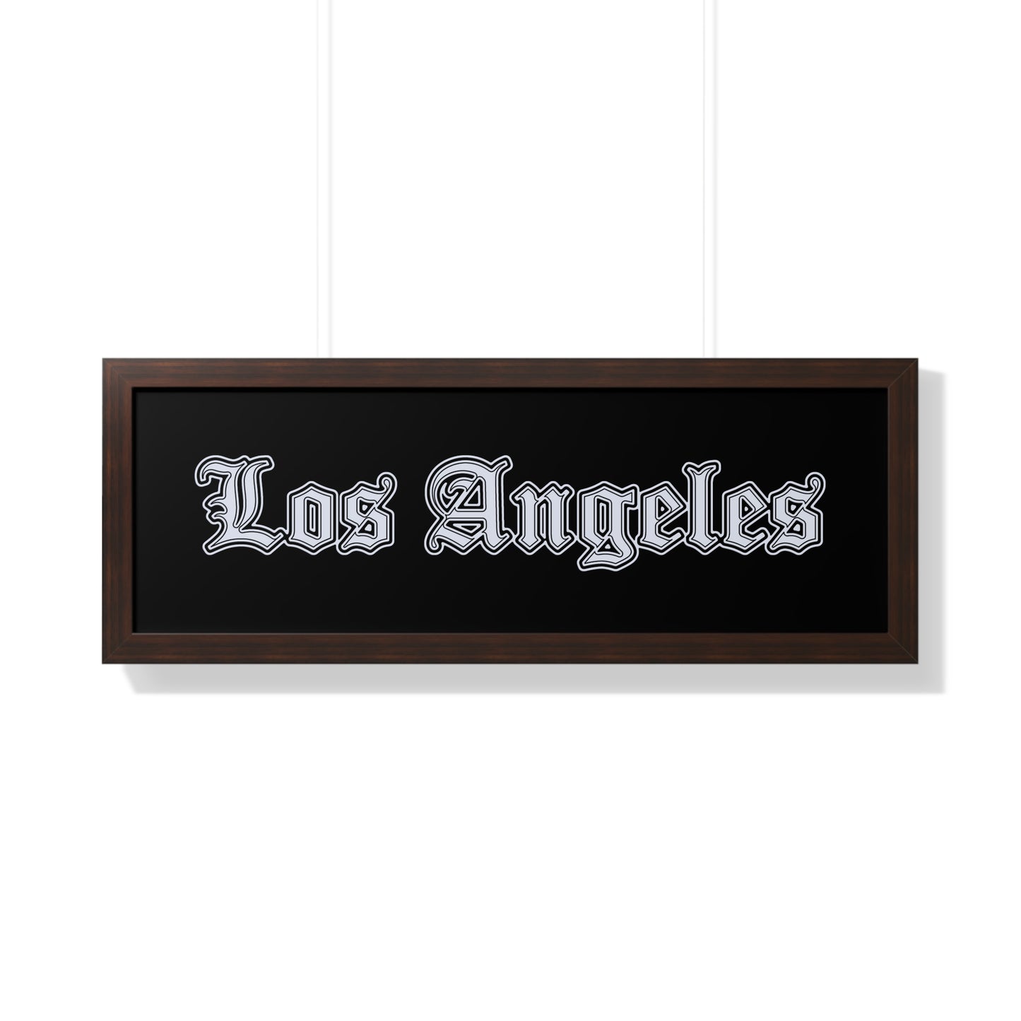 Los Angeles Framed Horizontal Poster, Wall Art, Home Decor, Gift for LA Lovers, Modern Wall Art, Interior Decoration - Silver Edition