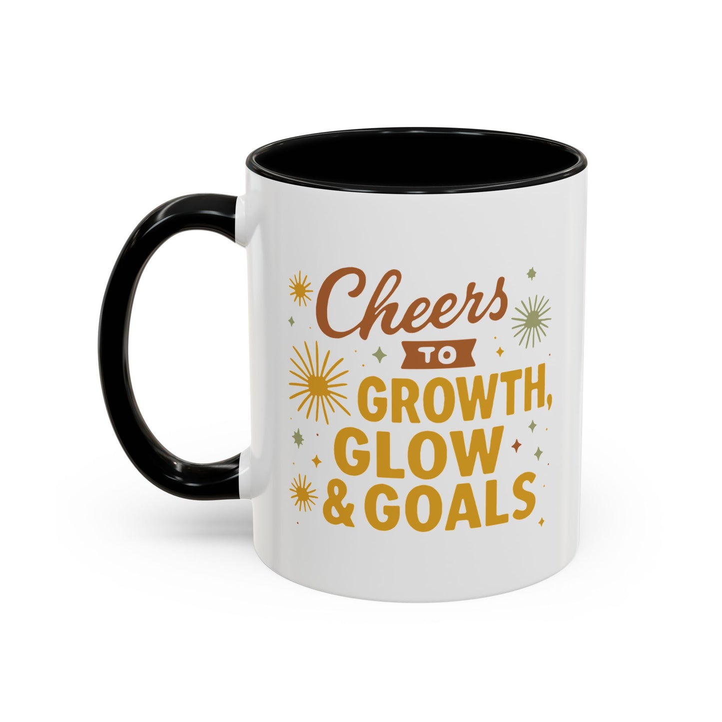 Cheers to Growth Accent Coffee Mug, Inspirational Mug, Motivational Coffee Cup, Unique Gift, Office Decor, Celebration Mug