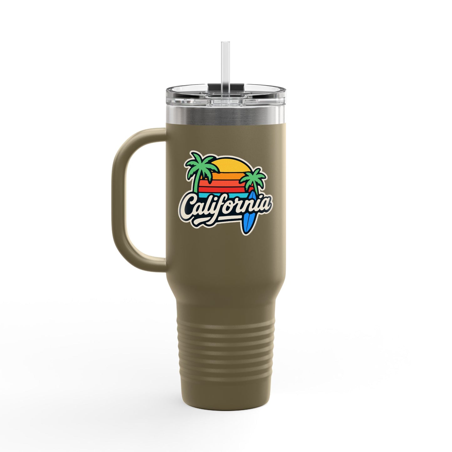 California Insulated Travel Mug - 40oz, Perfect for Road Trips, Outdoor Adventures, Gift for Travelers, Beach Lovers, Summer Vibes