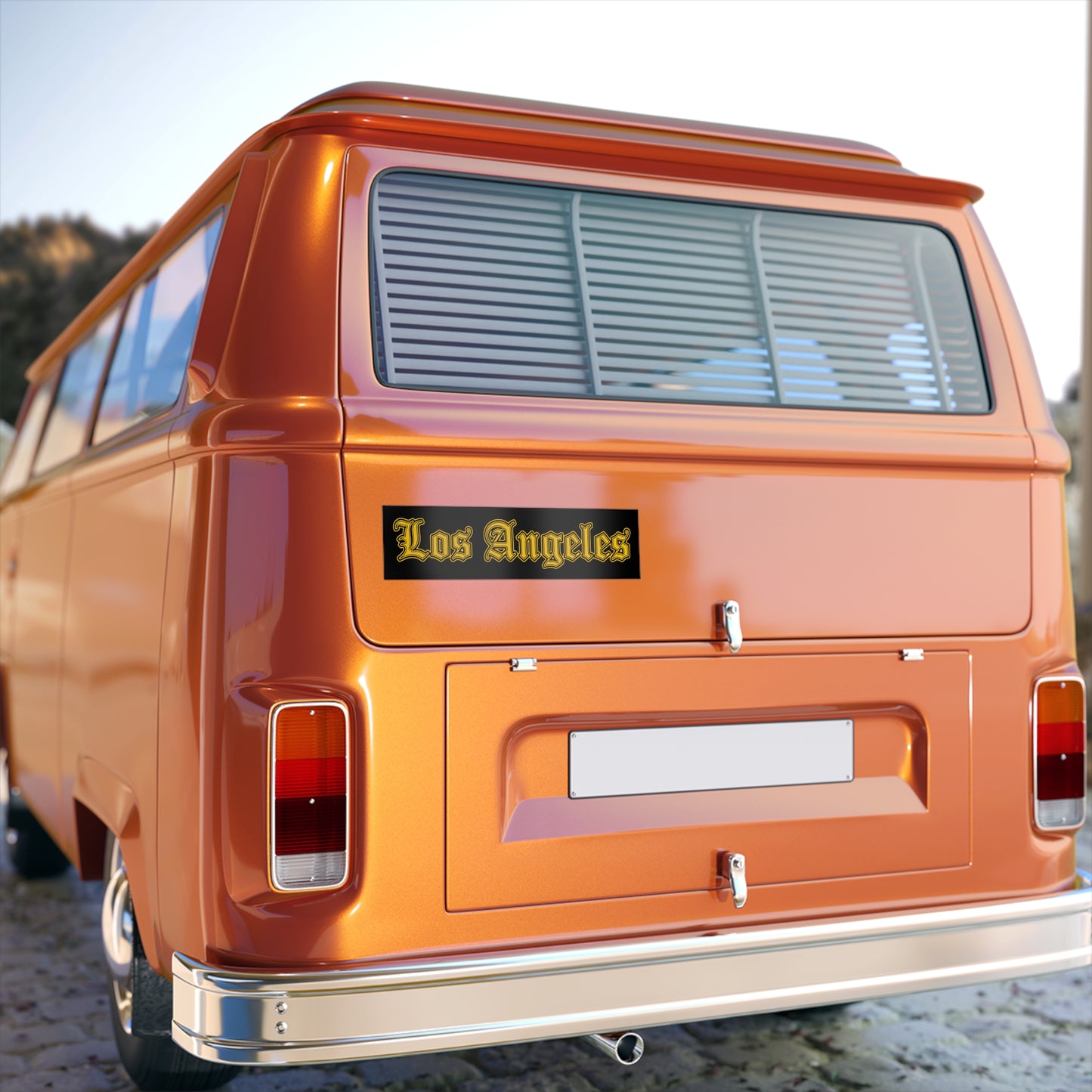 Los Angeles Bumper Sticker | Vintage Style Car Decal for Travel Lovers - Golden Edition