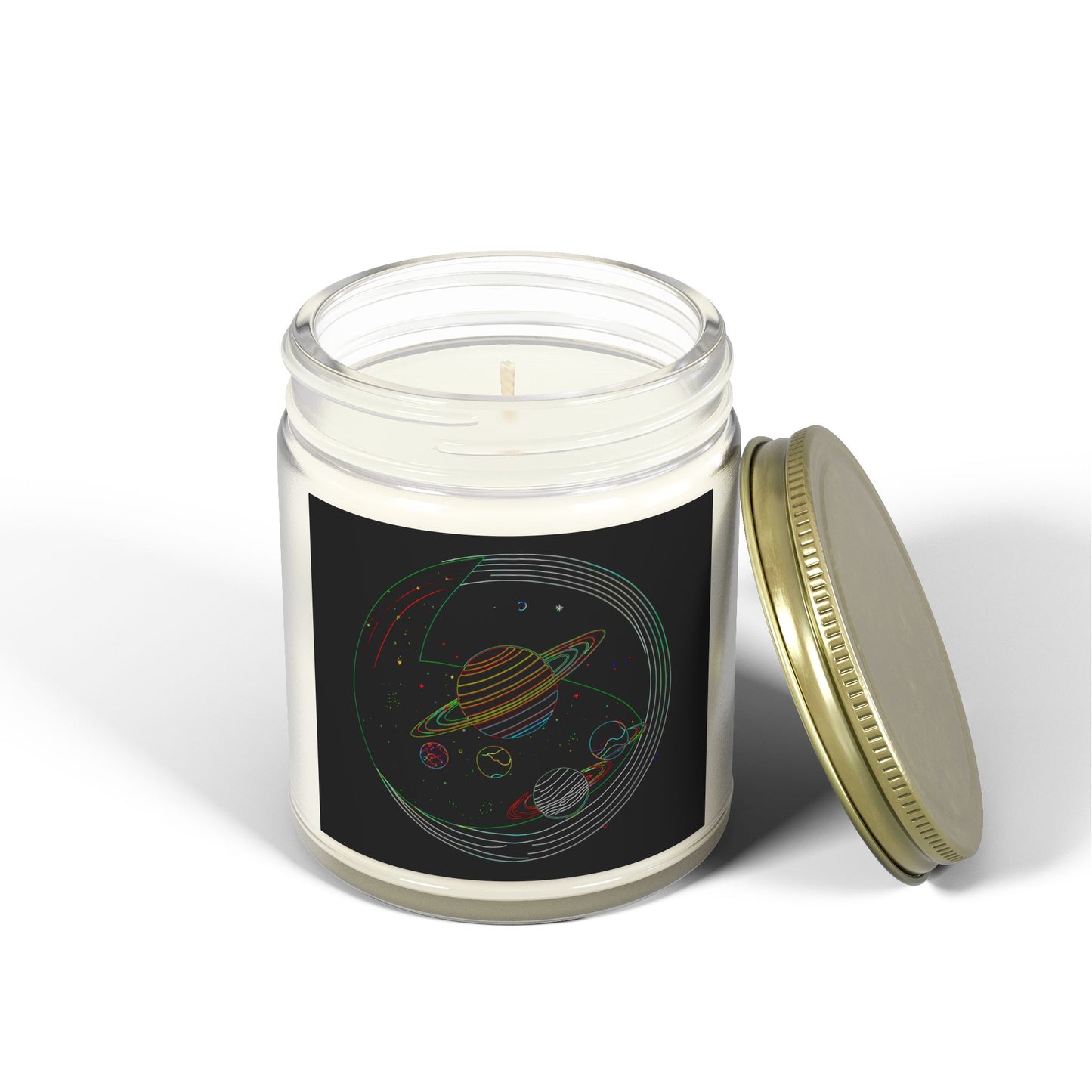 Galactic Scented Candles, Cosmic Coconut Apricot Wax, Space Candle Gift, Planets Decor, Aromatherapy Candle