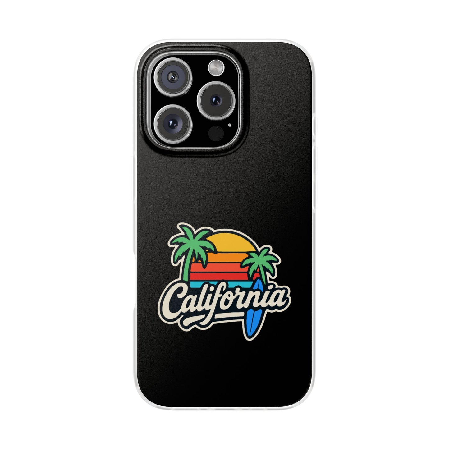 California Sunset Flexi Case, Tropical Phone Cover, Summer Vibe Accessory, Surfer Gift, Personalized Mobile Case