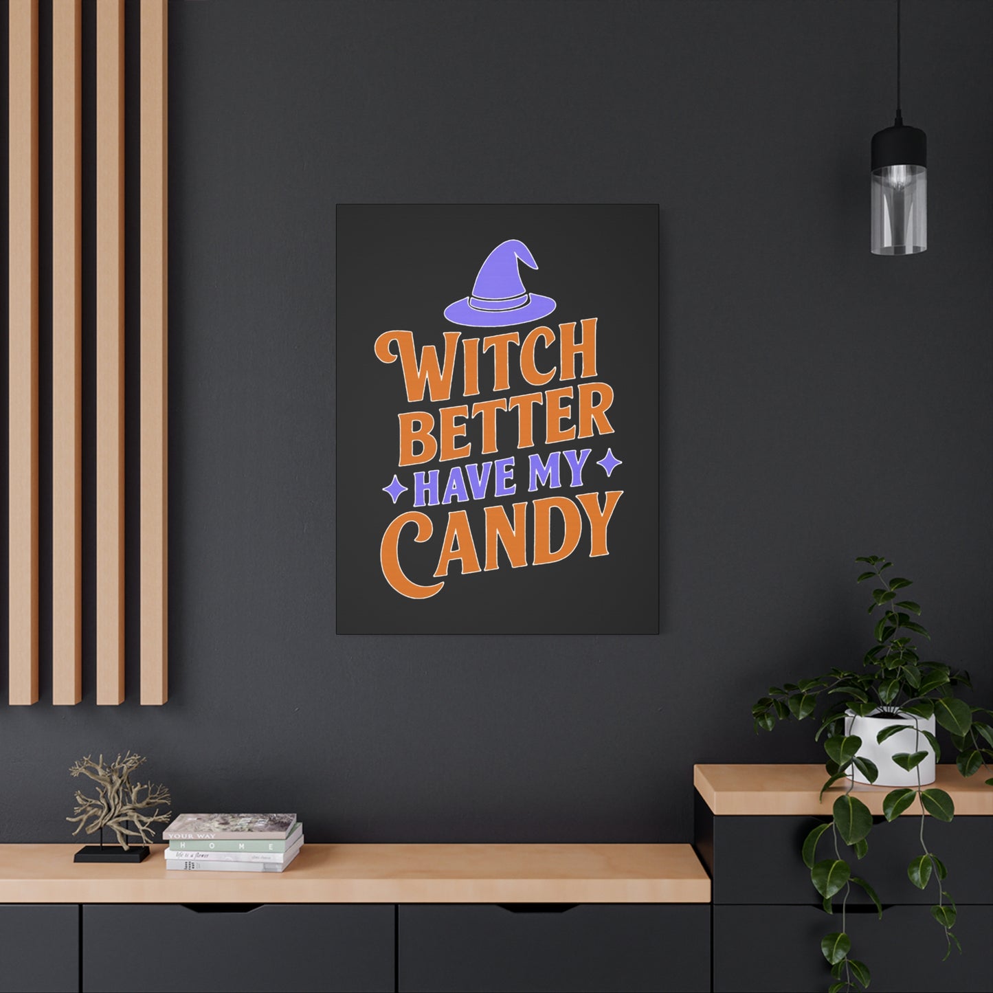 Halloween Canvas Wall Art, Witch Better Have My Candy Sign, Spooky Decor, Trick or Treat Wall Hanging, Fall Home Decor, October Celebration