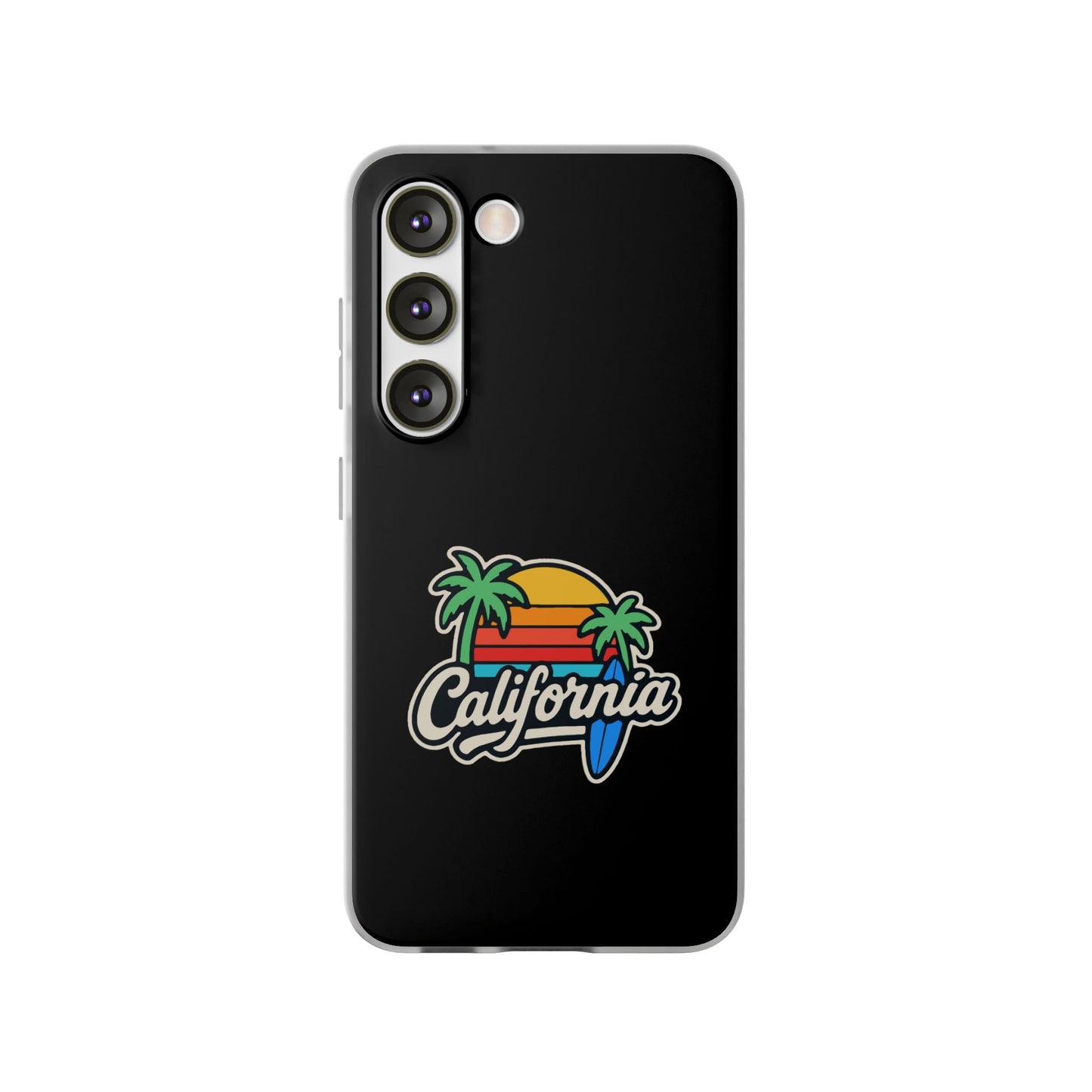 California Sunset Flexi Case, Tropical Phone Cover, Summer Vibe Accessory, Surfer Gift, Personalized Mobile Case