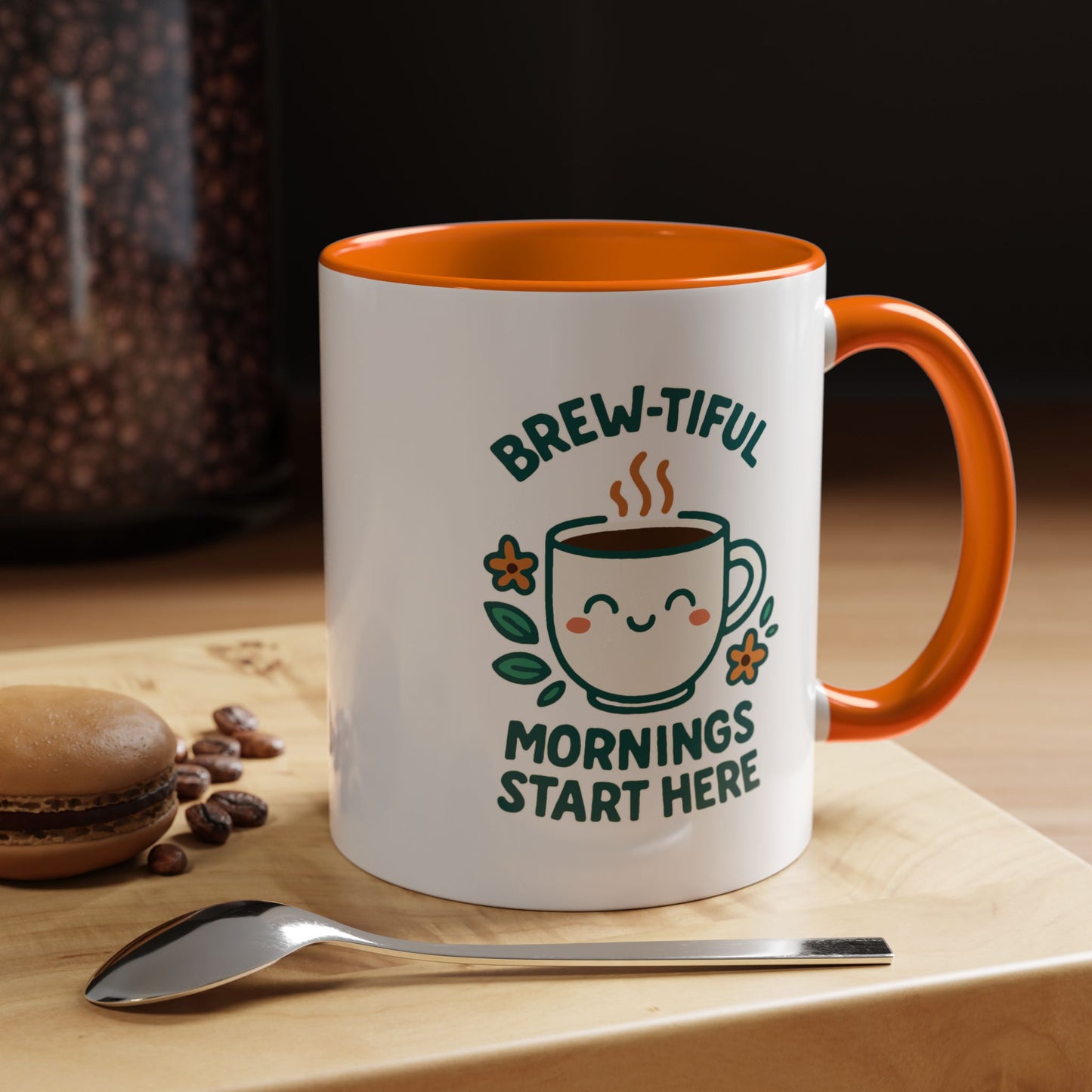 Brew-tiful Mornings Coffee Mug, Cute Coffee Cup for Morning Rituals, Perfect Gift for Coffee Lovers, Birthdays, Home Decor