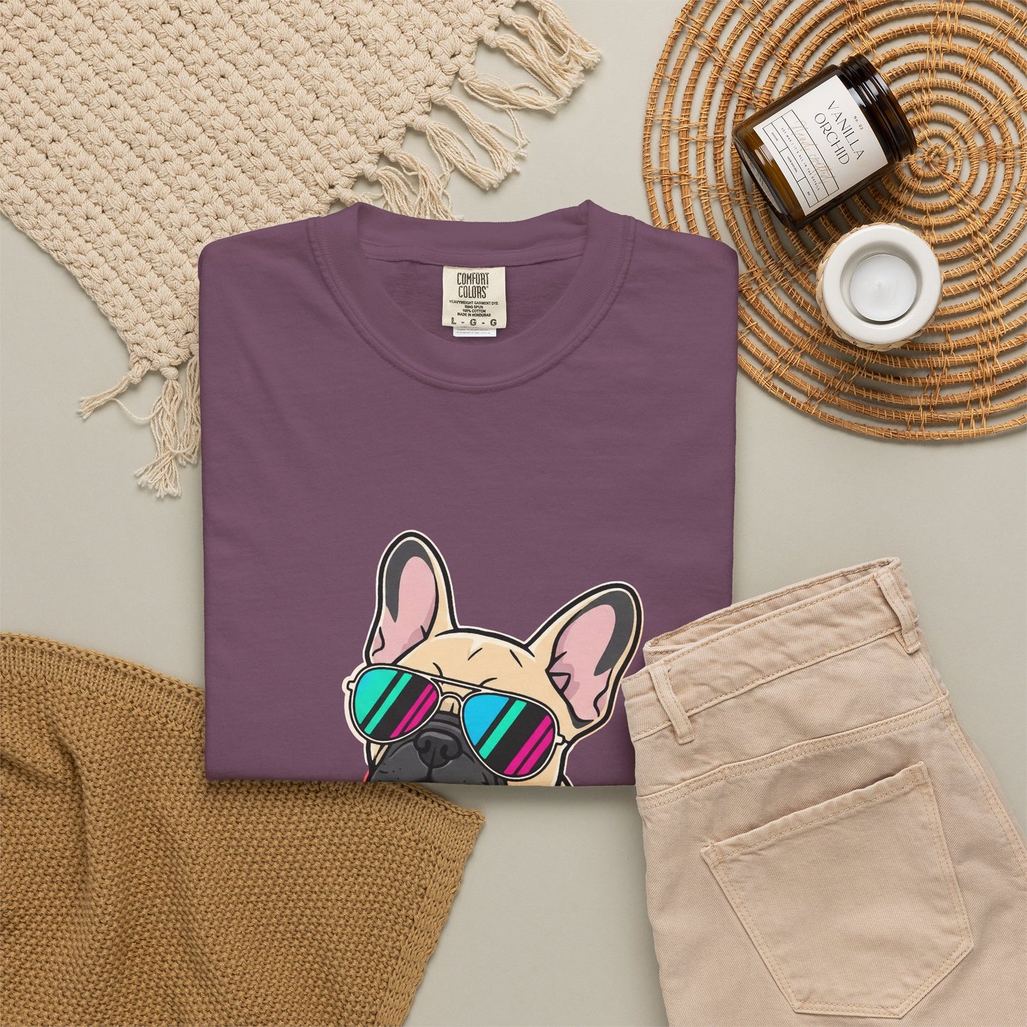 French Bulldog with Sunglasses - T-Shirt
