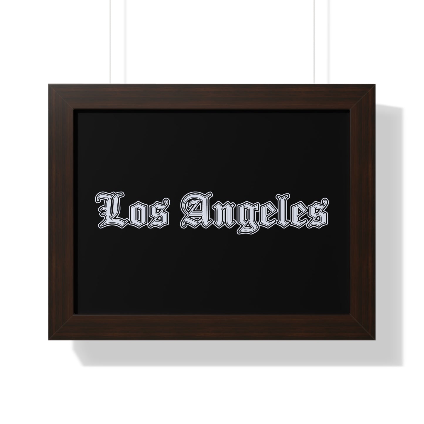 Los Angeles Framed Horizontal Poster, Wall Art, Home Decor, Gift for LA Lovers, Modern Wall Art, Interior Decoration - Silver Edition