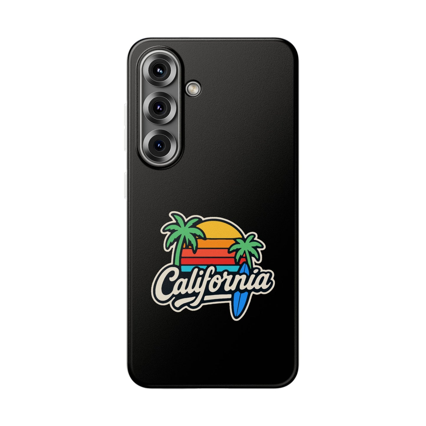 California Sunset Flexi Case, Tropical Phone Cover, Summer Vibe Accessory, Surfer Gift, Personalized Mobile Case