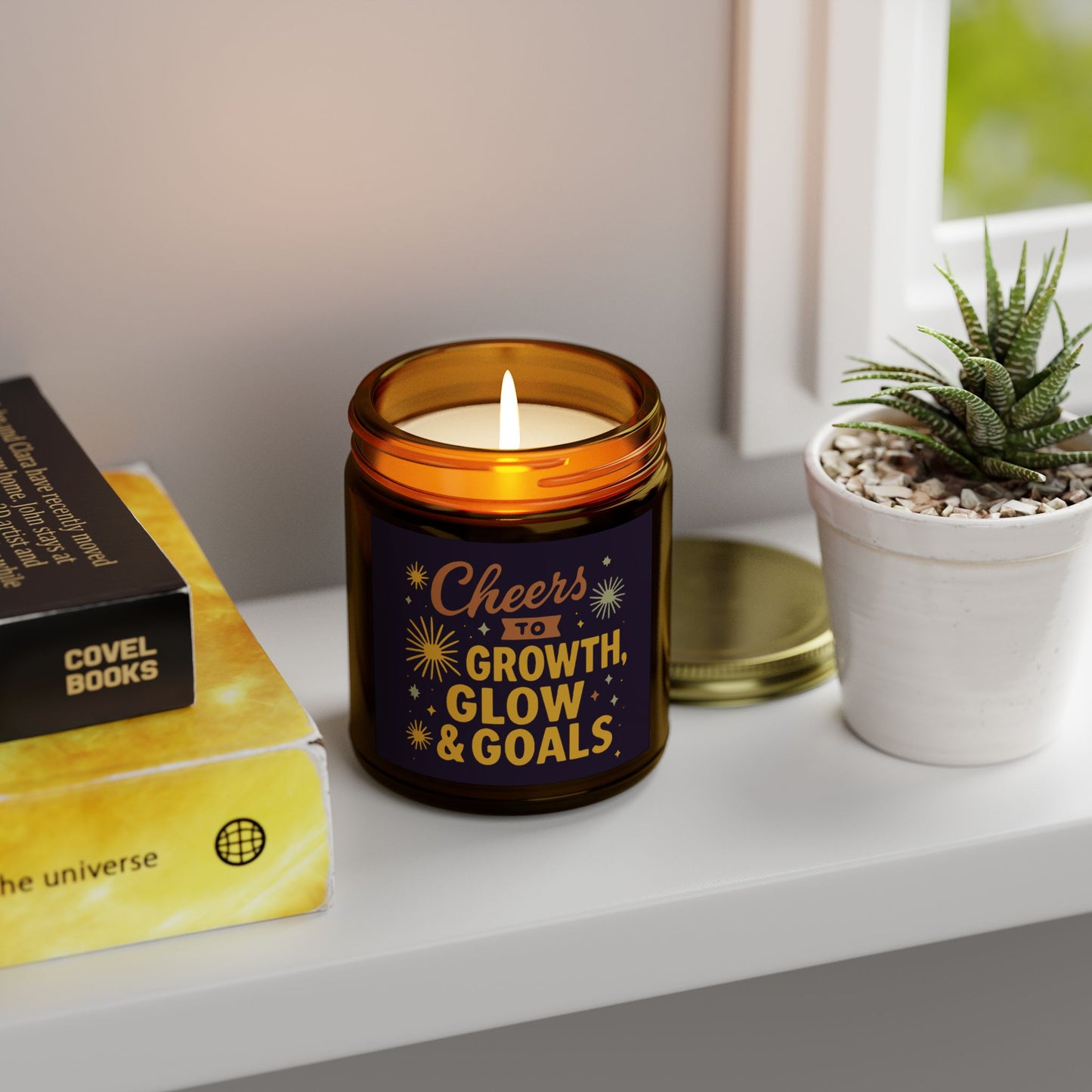 Inspirational Scented Candle, Cheers to Growth, Glow & Goals, Motivational Gift, Home Decor, New Year Vibes Candle, Relaxation