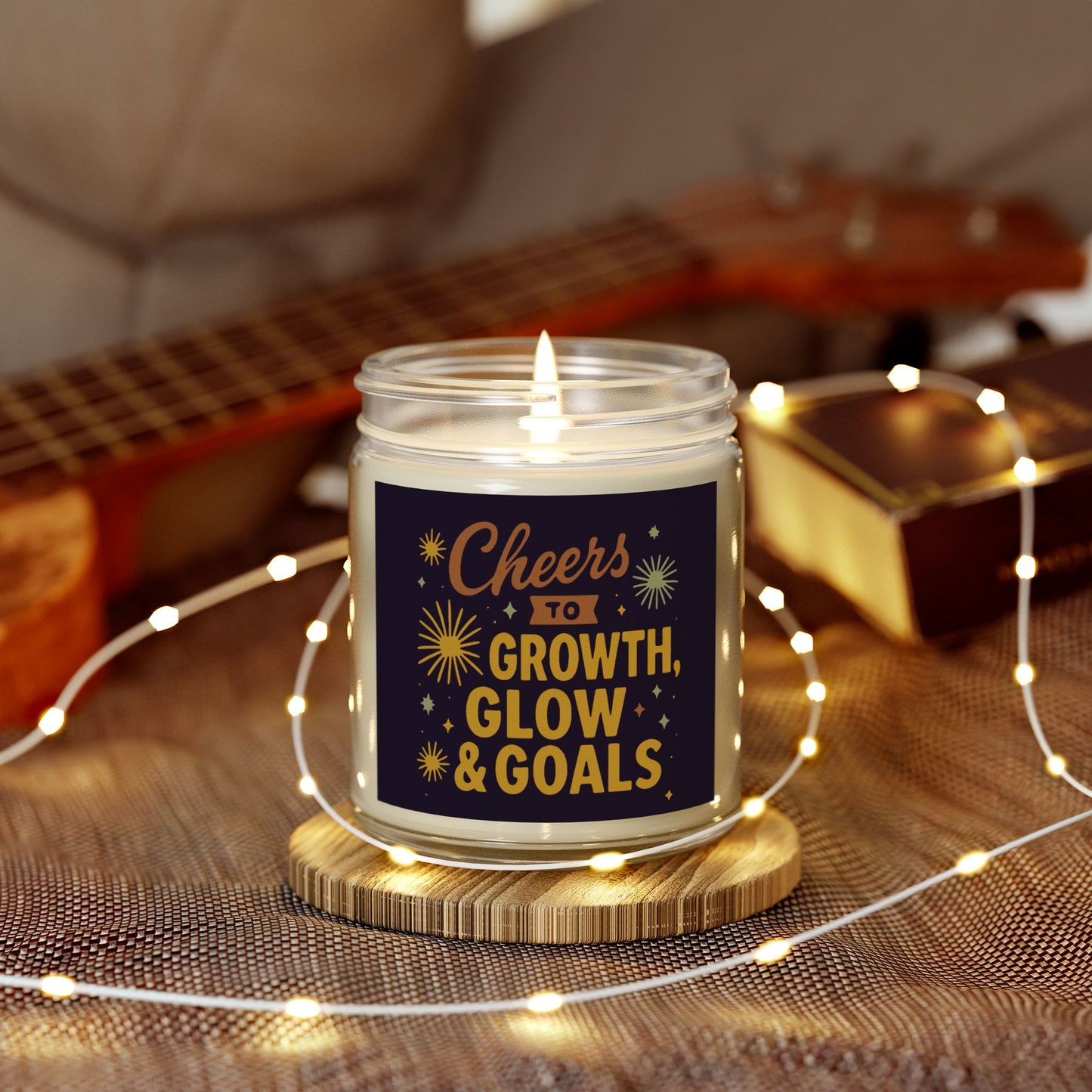 Inspirational Scented Candle, Cheers to Growth, Glow & Goals, Motivational Gift, Home Decor, New Year Vibes Candle, Relaxation