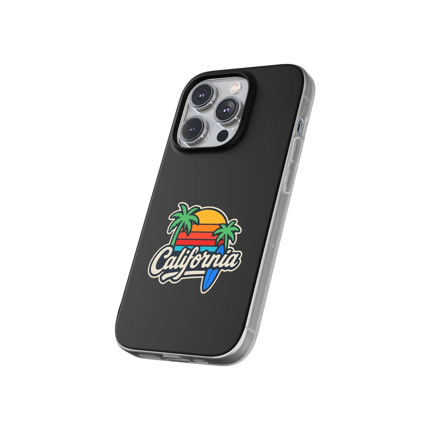 California Sunset Flexi Case, Tropical Phone Cover, Summer Vibe Accessory, Surfer Gift, Personalized Mobile Case