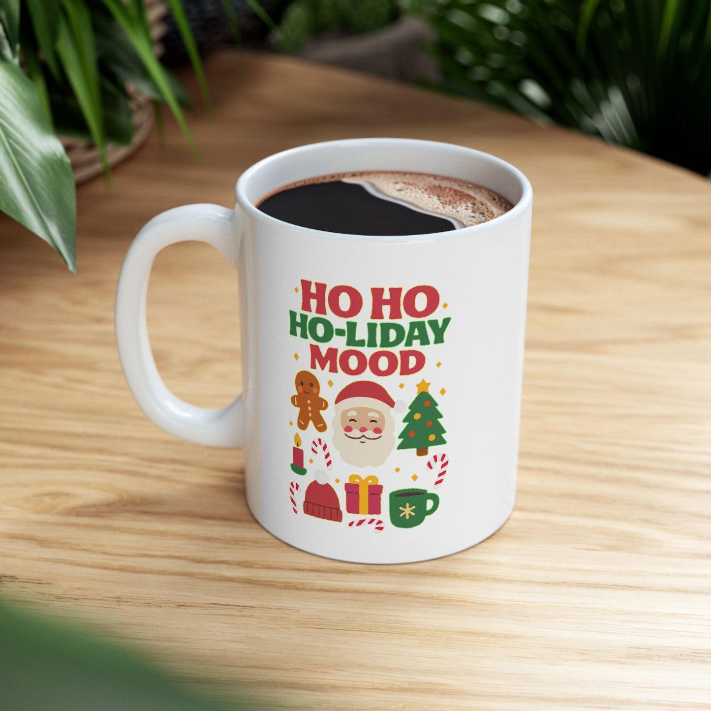 Festive Holiday Ceramic Mug, Christmas Coffee Cup, Holiday Gift Mug, Cute Gingerbread Design, Cozy Winter Drinkware