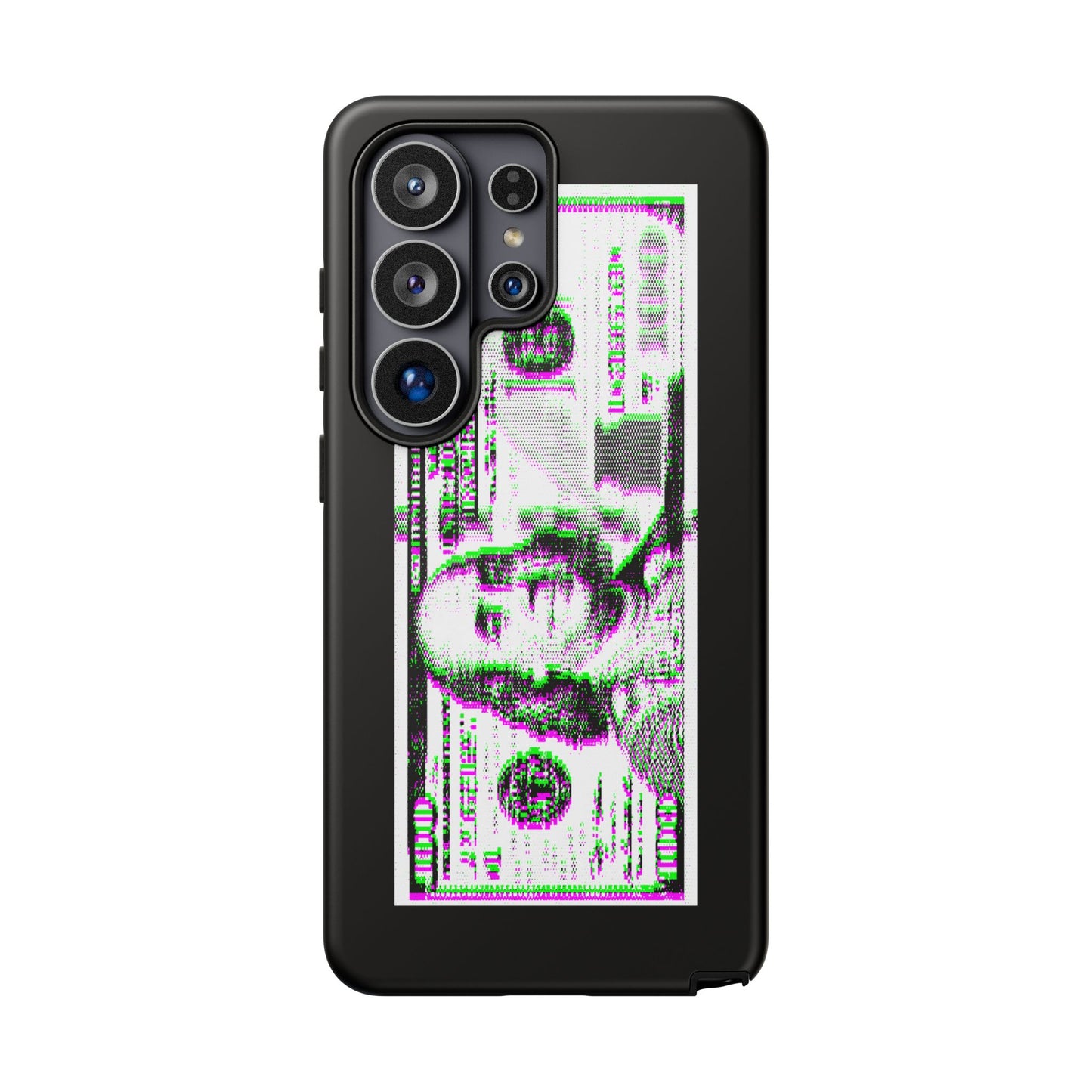 100 Dollars Bill - Green/Magenta Glitch - Phone Case