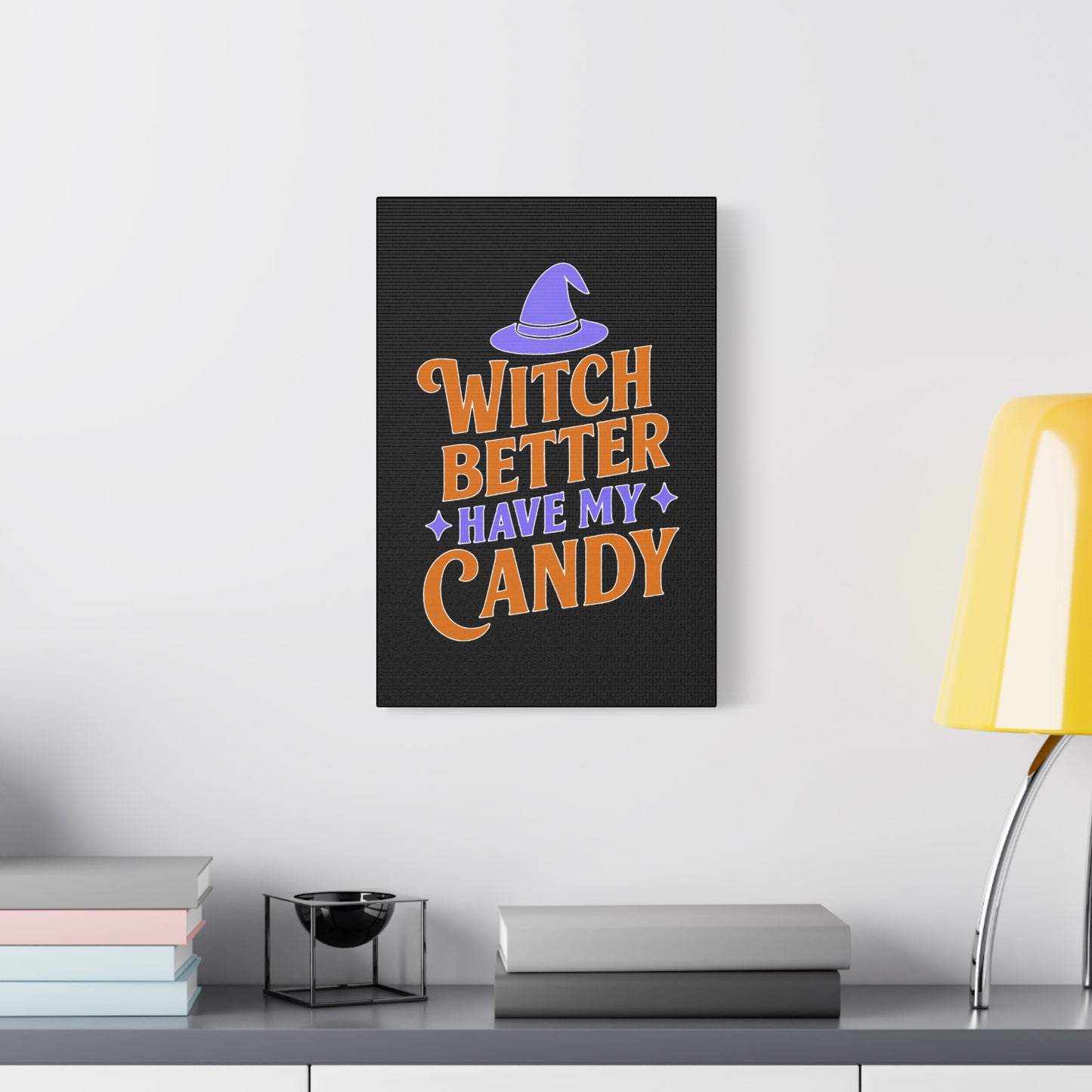Halloween Canvas Wall Art, Witch Better Have My Candy Sign, Spooky Decor, Trick or Treat Wall Hanging, Fall Home Decor, October Celebration