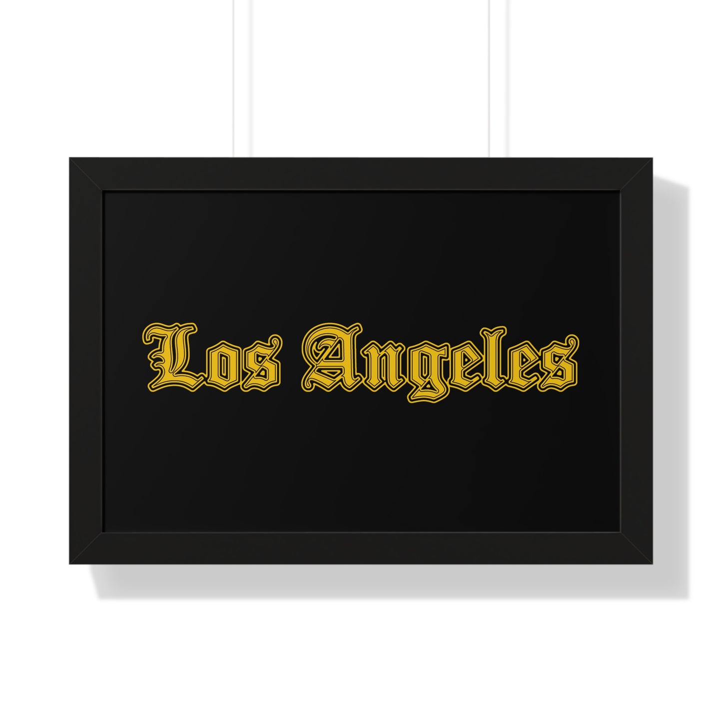 Los Angeles Framed Poster, Urban Wall Art for Home Decor, Cityscape Gift, Interior Design Accent, Modern Typography Decor - Golden Edition