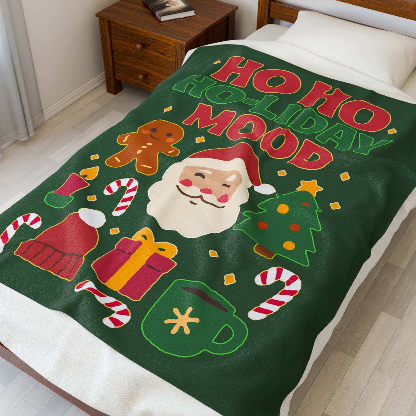 Festive Velveteen Plush Blanket, Cozy Winter Decor, Holiday Vibes, Christmas Gift, Snuggle Blanket