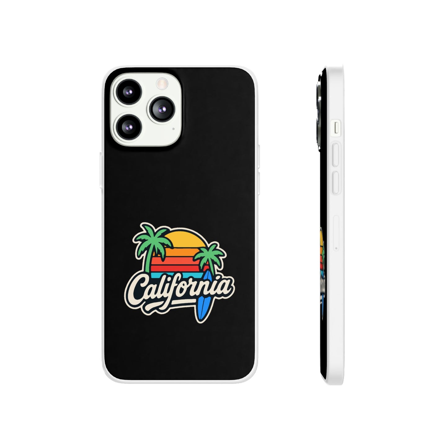 California Sunset Flexi Case, Tropical Phone Cover, Summer Vibe Accessory, Surfer Gift, Personalized Mobile Case