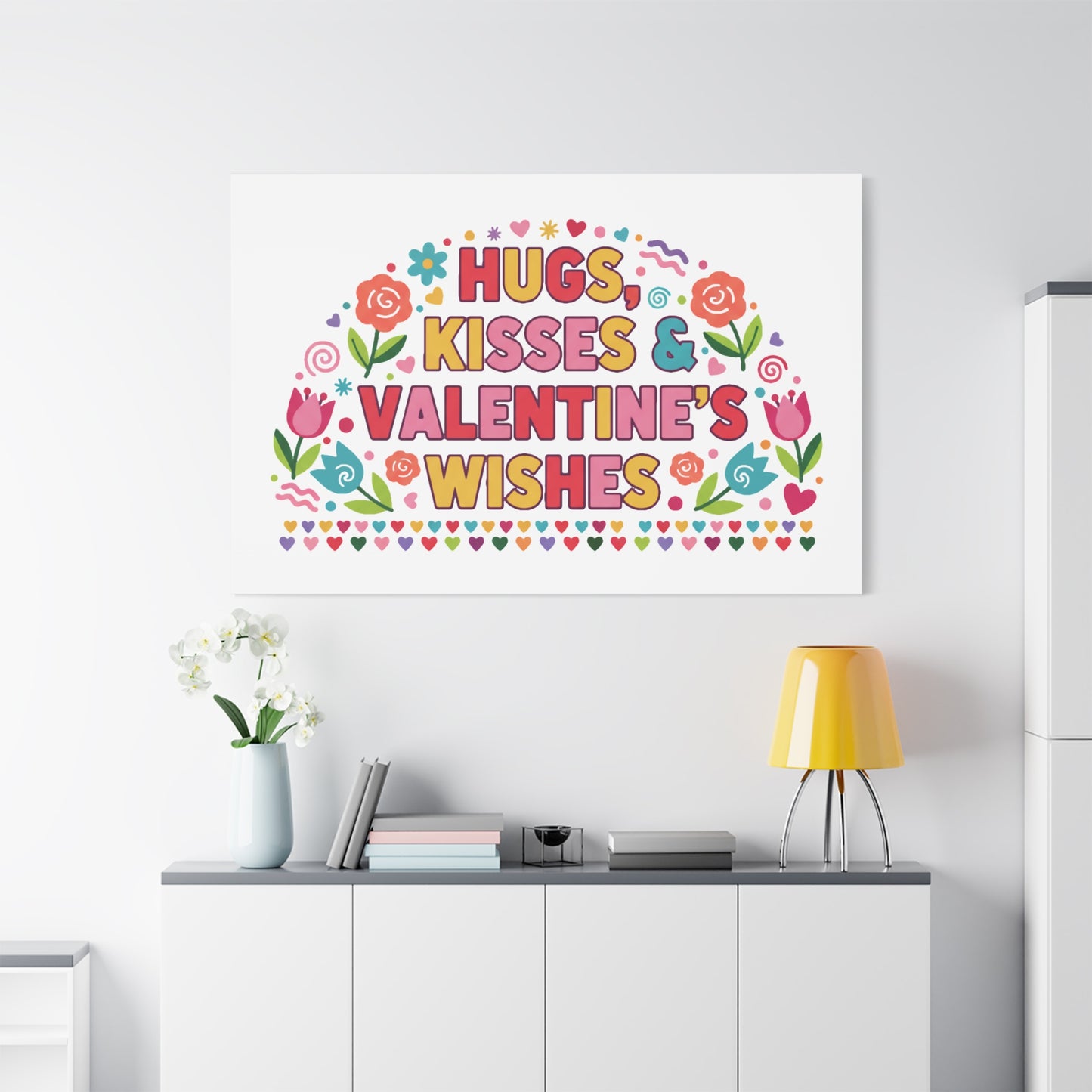 Hugs, Kisses & Valentine's Wishes - Canvas