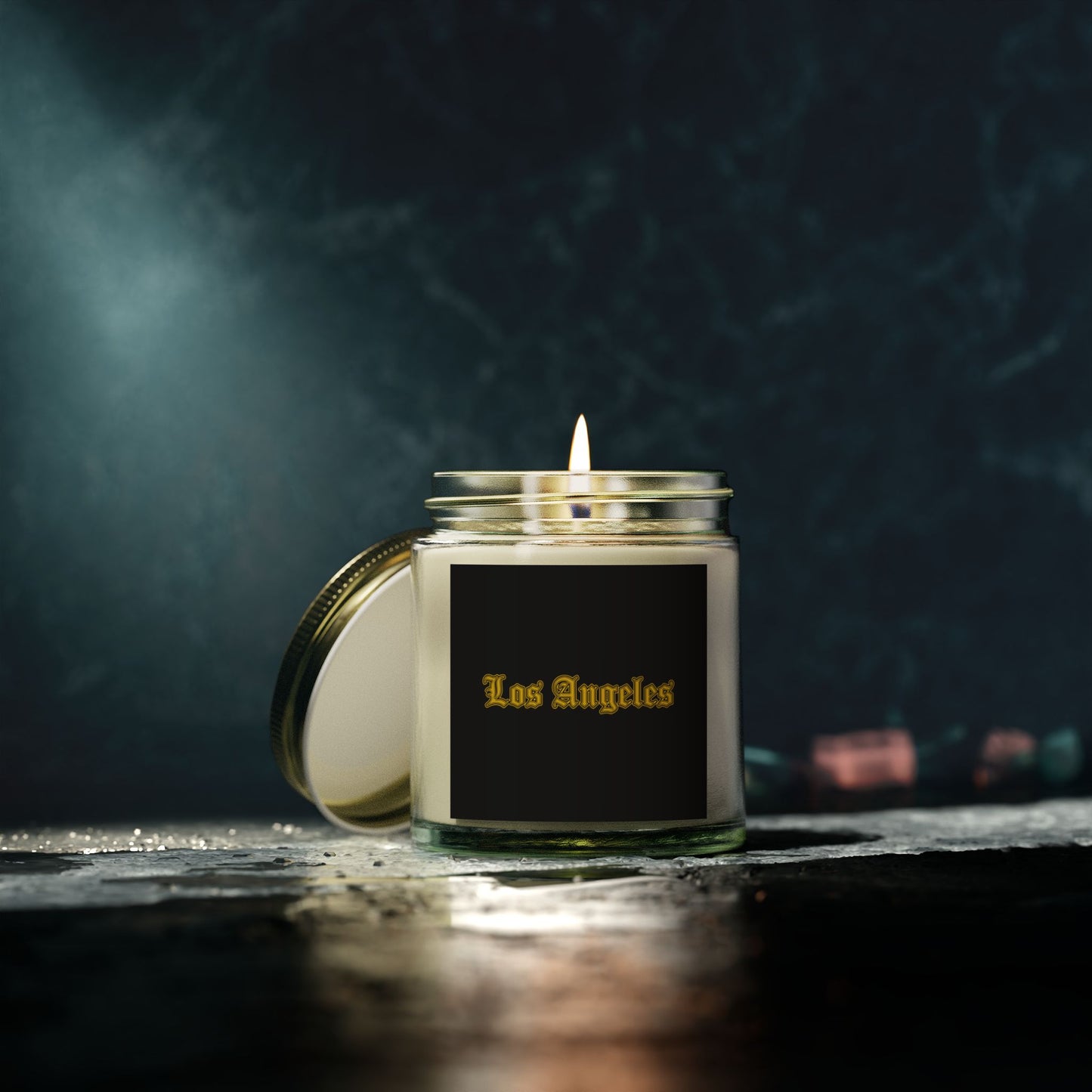 Los Angeles Scented Candles, Coconut Apricot Wax, Relaxing Home Decor, Gift for Birthdays, Housewarming, Any Occasion - Golden Edition