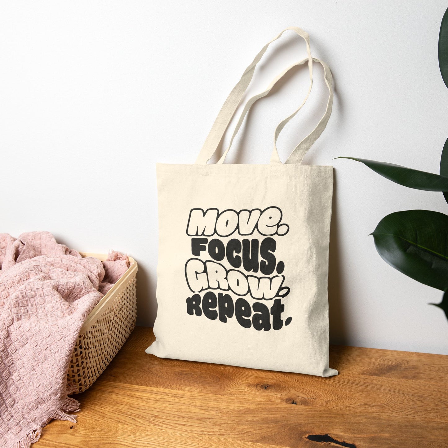 Move. Focus. Grow. Repeat. - Canvas Tote Bag